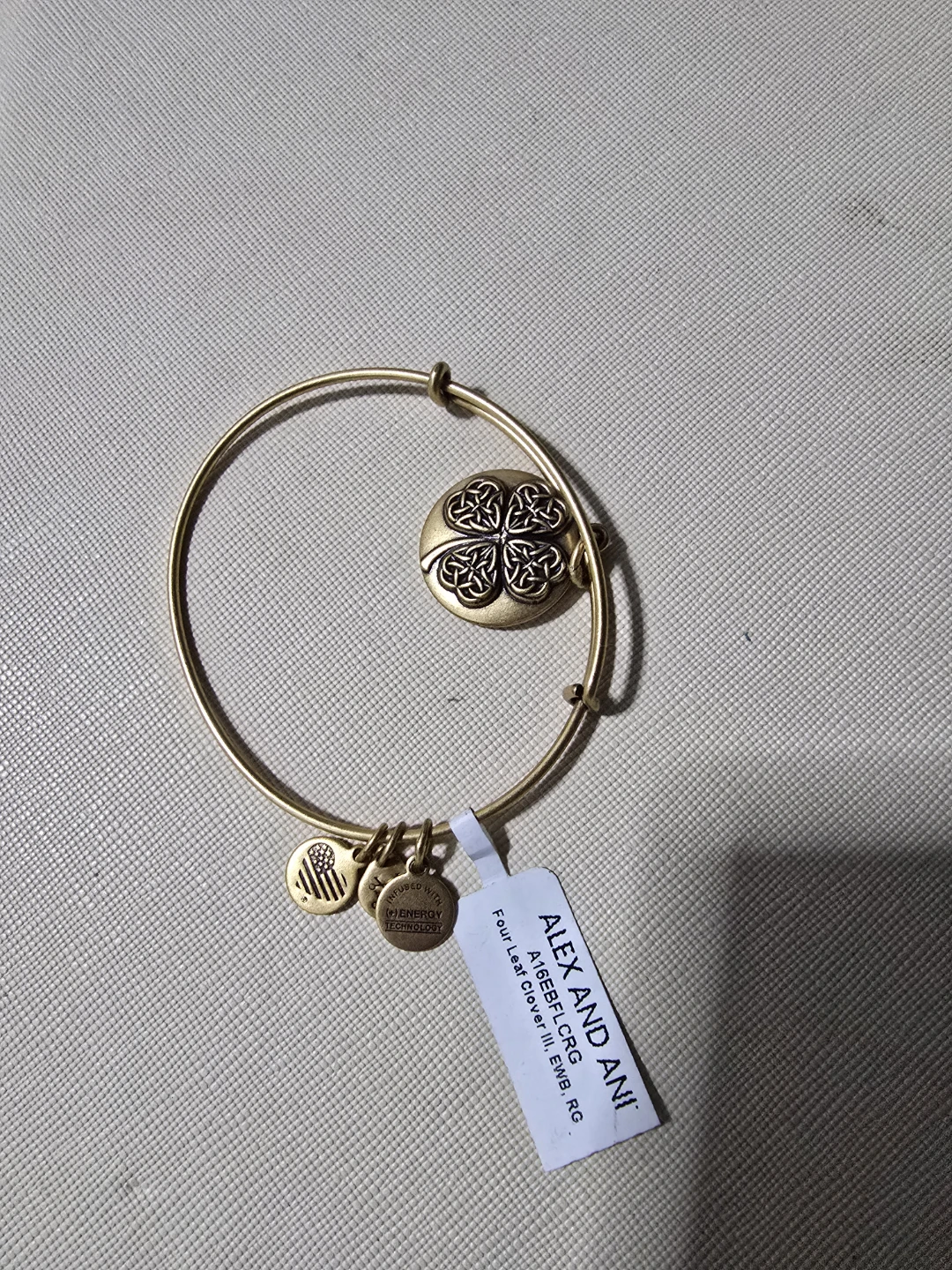 Alex and Ani Four Leaf Clover Charm Bangle Bracelet - photo 3