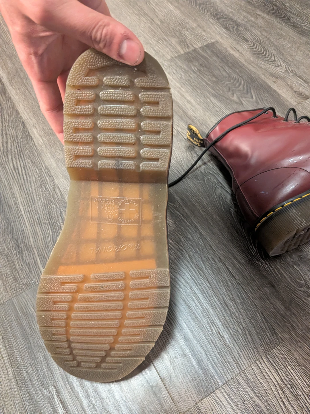 Dr. Martens 1460 Cherry Red Smooth Leather Boots UK 12 - photo 3