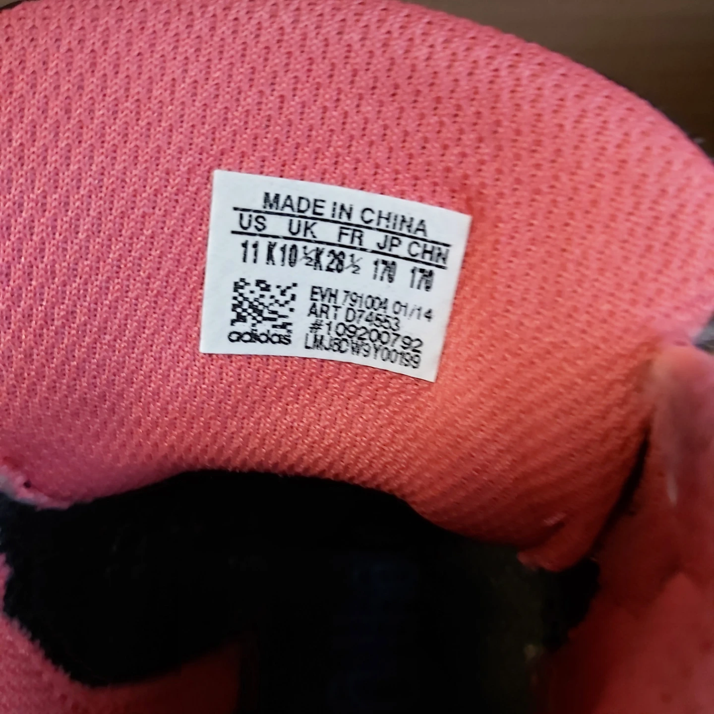 Adidas High Top Sneakers - Kids Size 11K Pink/Black - photo 3