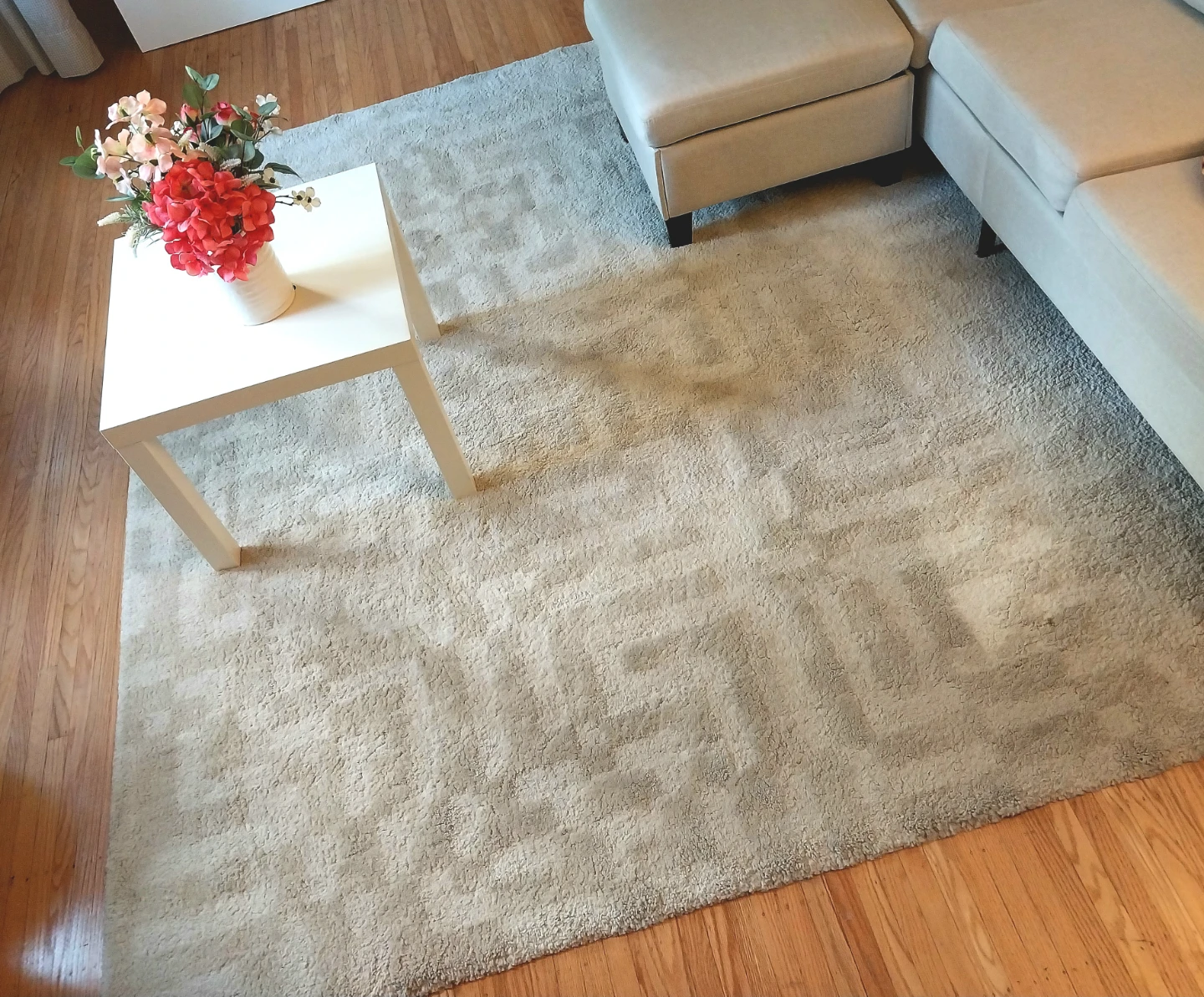 Light Grey Textured Area Rug