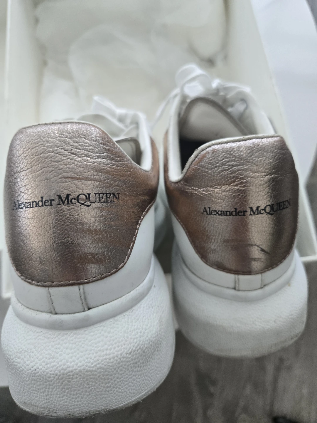 Alexander McQueen White Leather Sneakers women size 9 - photo 2