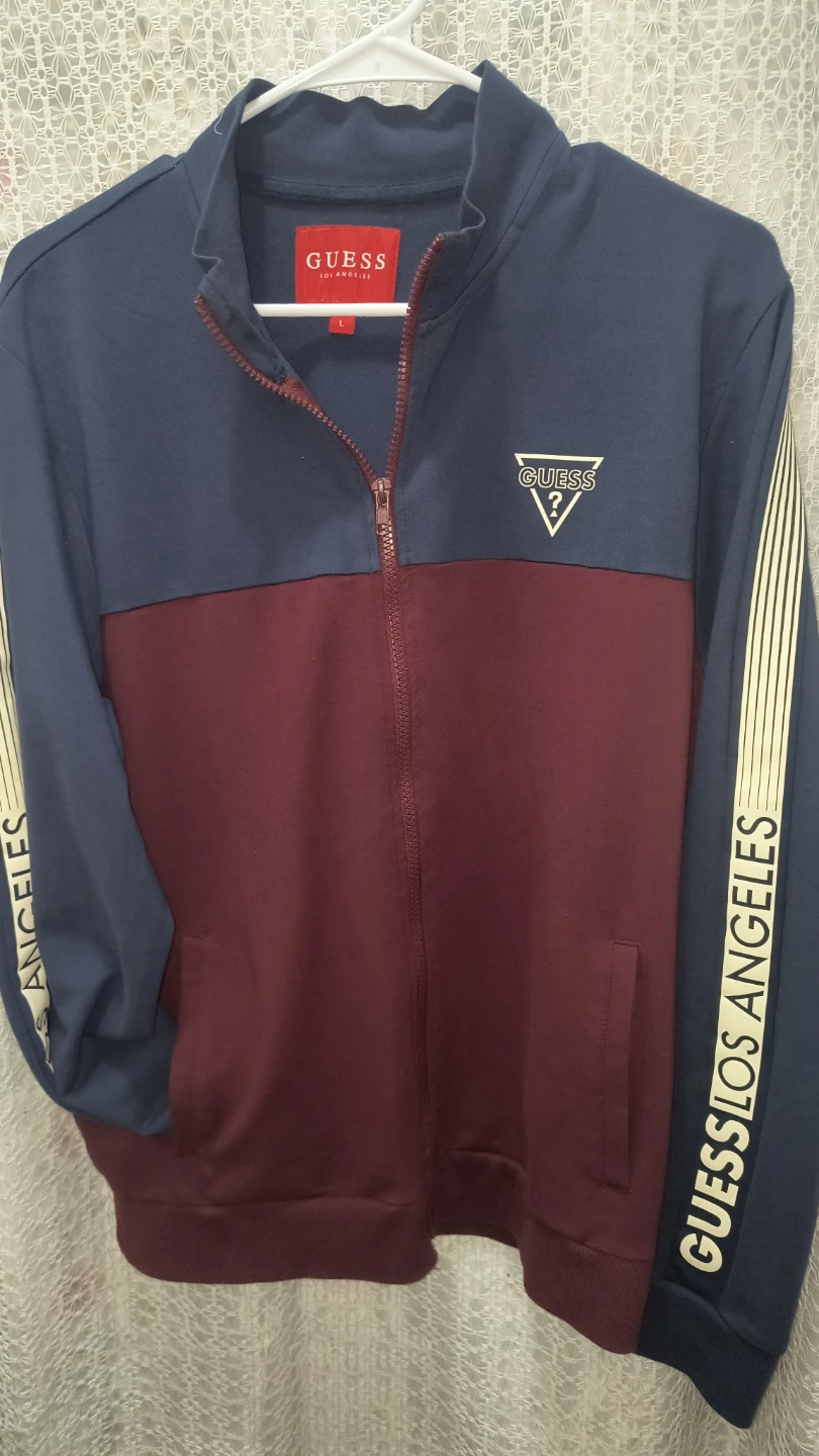 GUESS Track Jacket - Navy/Maroon