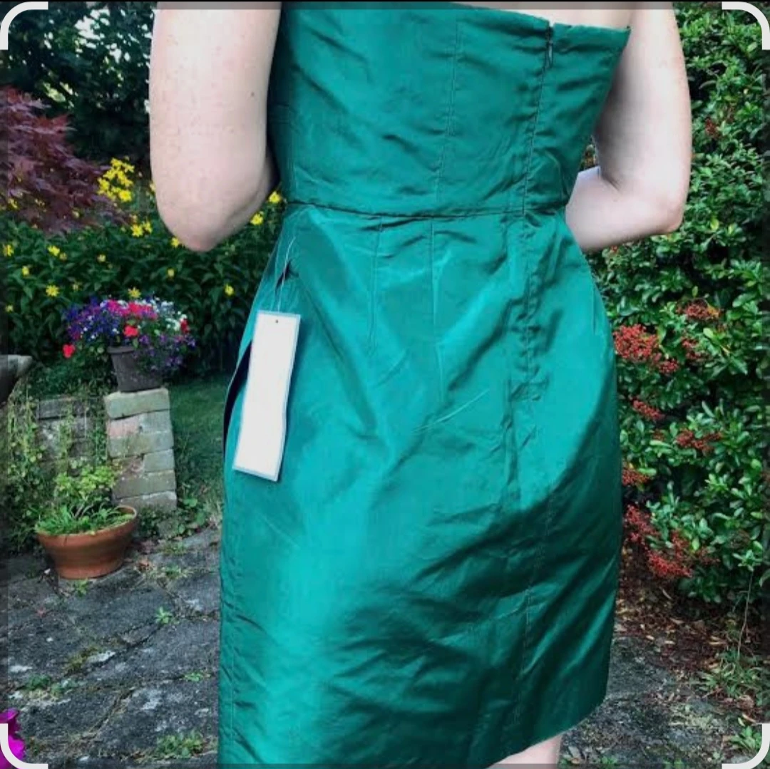 J. Crew Green Silk Strapless Dress Size 6 - photo 2