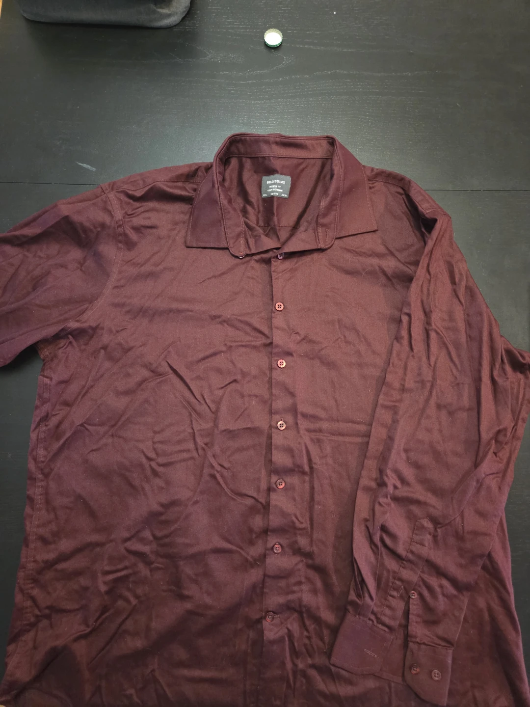 Bellissimo Men's XXL Modern Fit Burgundy Dress Shirt - photo 2