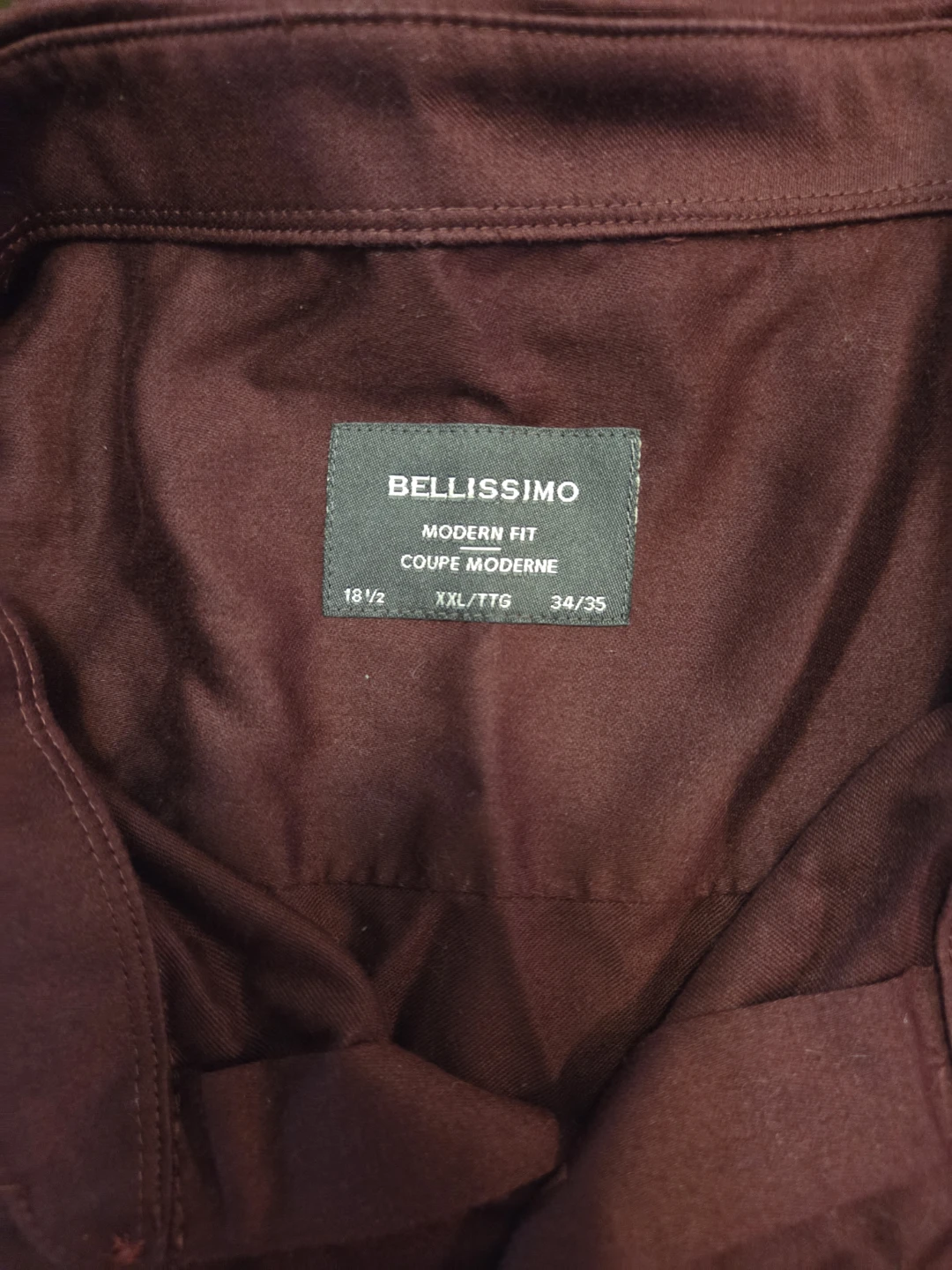 Bellissimo Men's XXL Modern Fit Burgundy Dress Shirt - photo 3