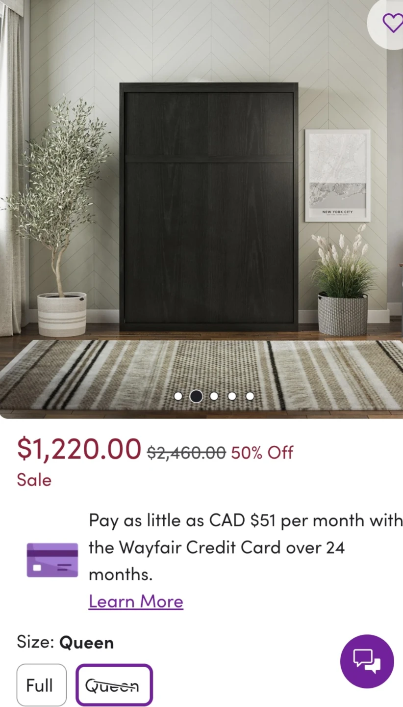Wade Logan Wexford Murphy Bed - Queen Size Wall Pannels