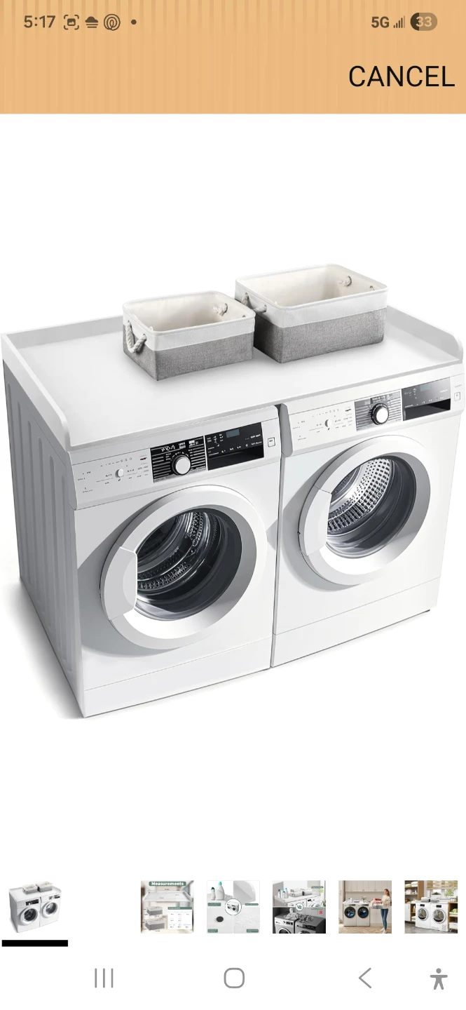 White Laundry Countertop Shelf with Bins - photo 2
