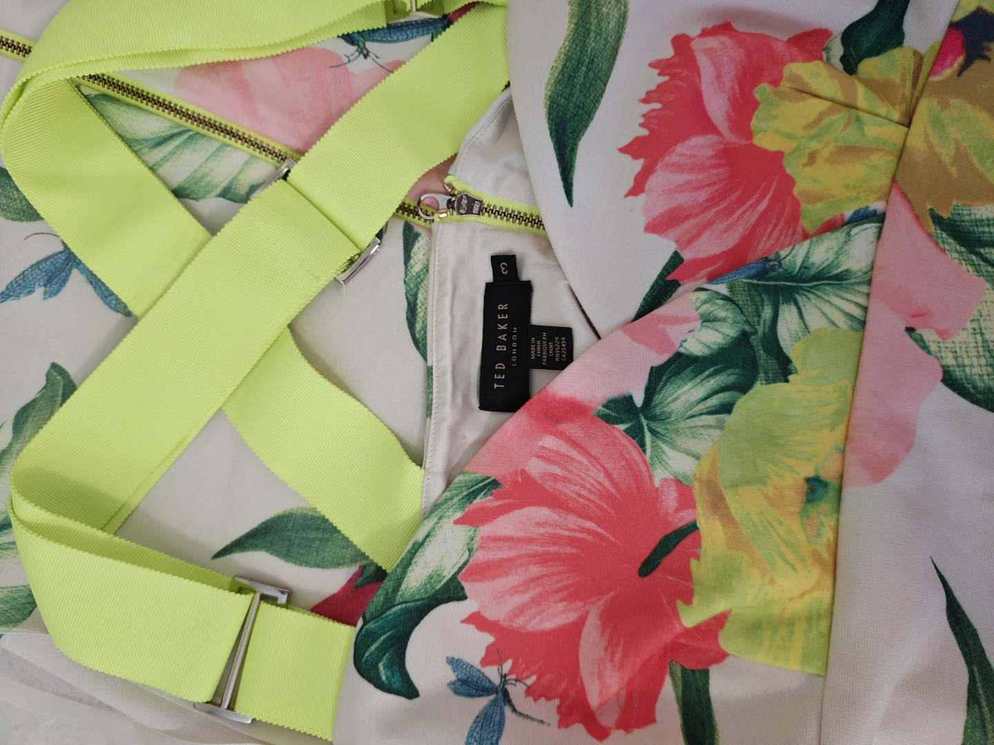 Ted Baker Floral Dress with Neon Straps - photo 3