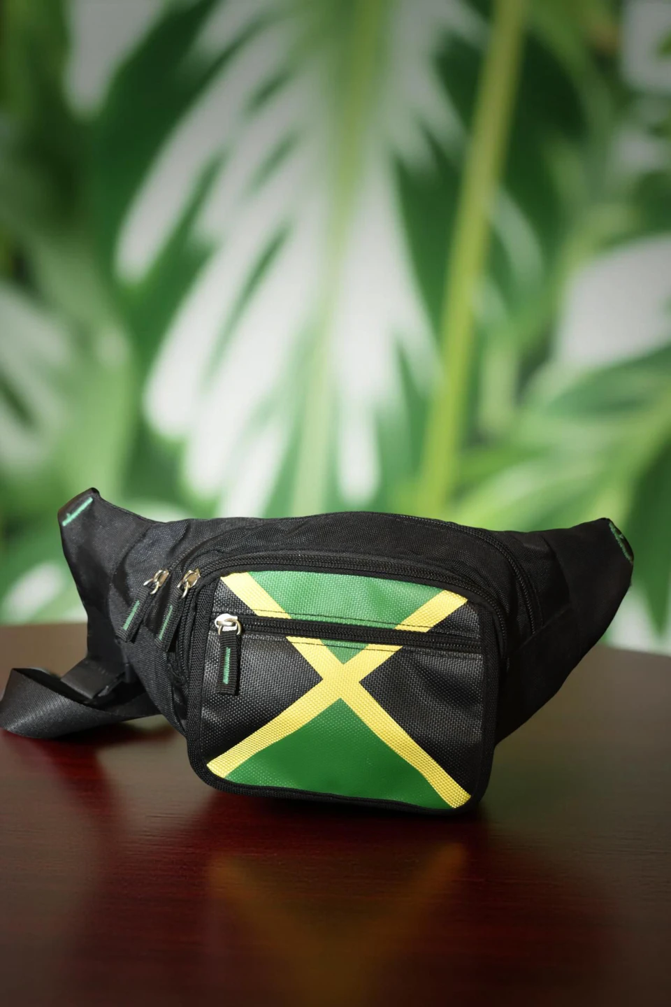 Black Fanny Pack with Jamaican Flag Design - photo 3