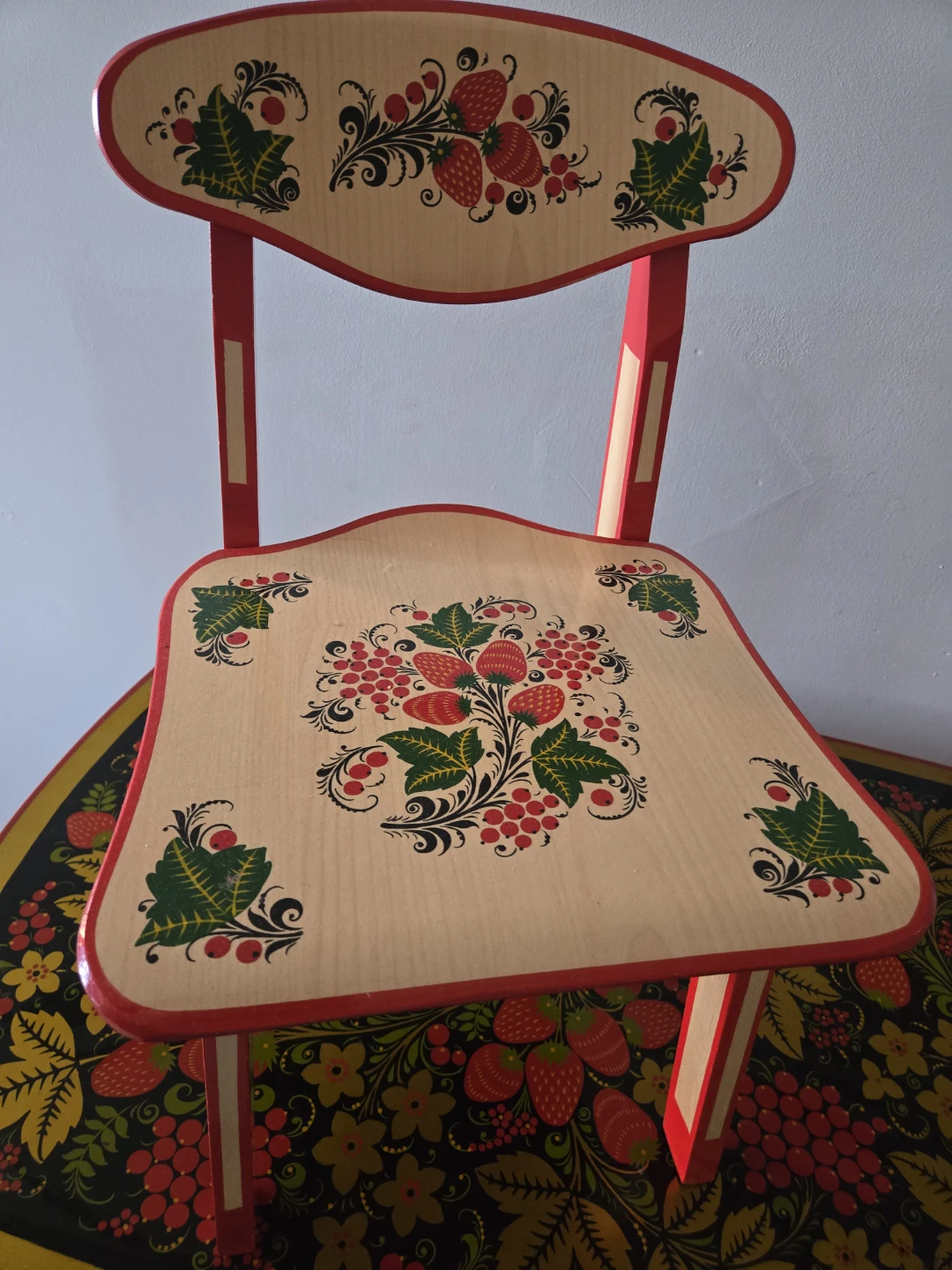 Hand-painted Wooden Table and Chairs Set Slavic style - photo 3