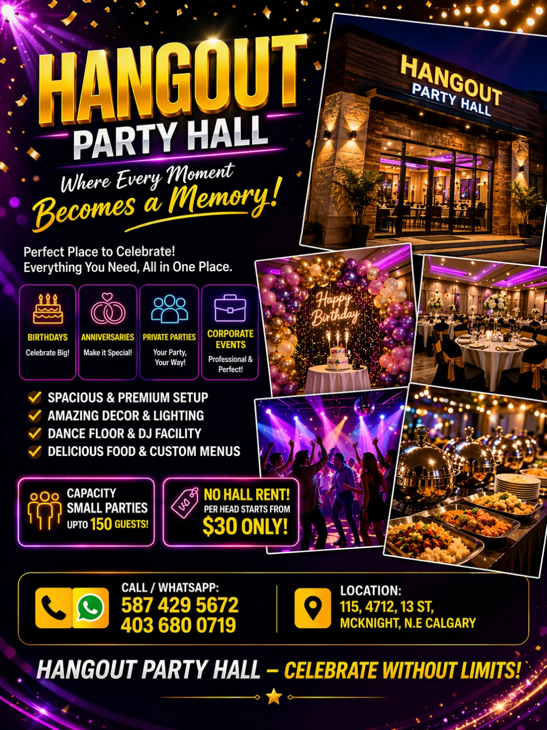 Hangout Party Hall Rental