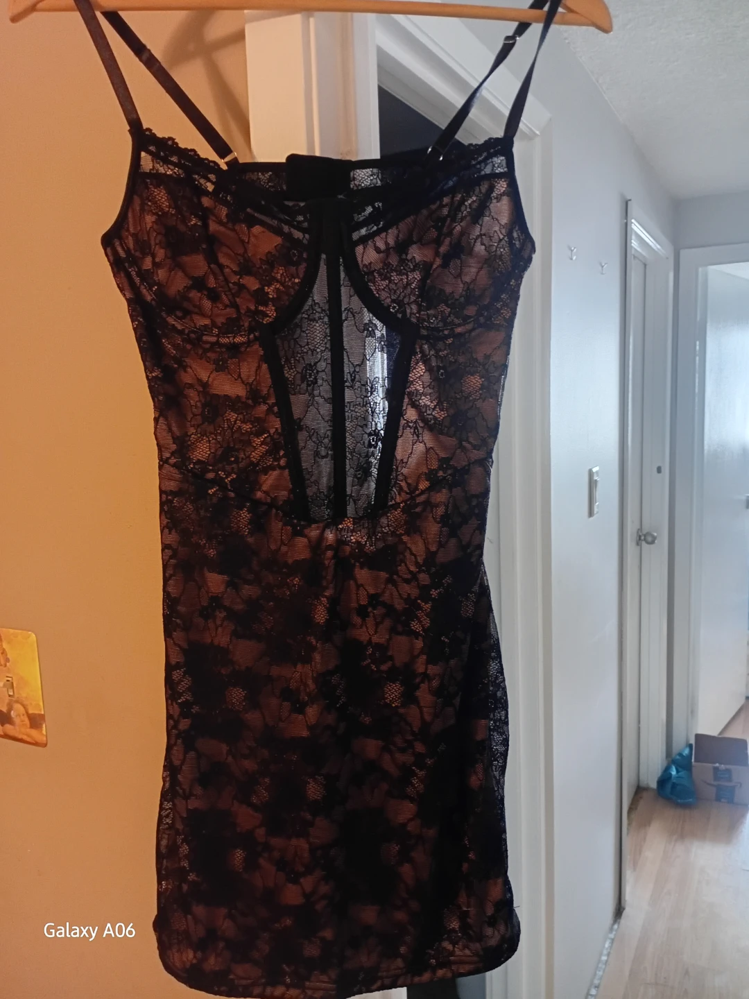 Black Lace Corset Style Slip Dress