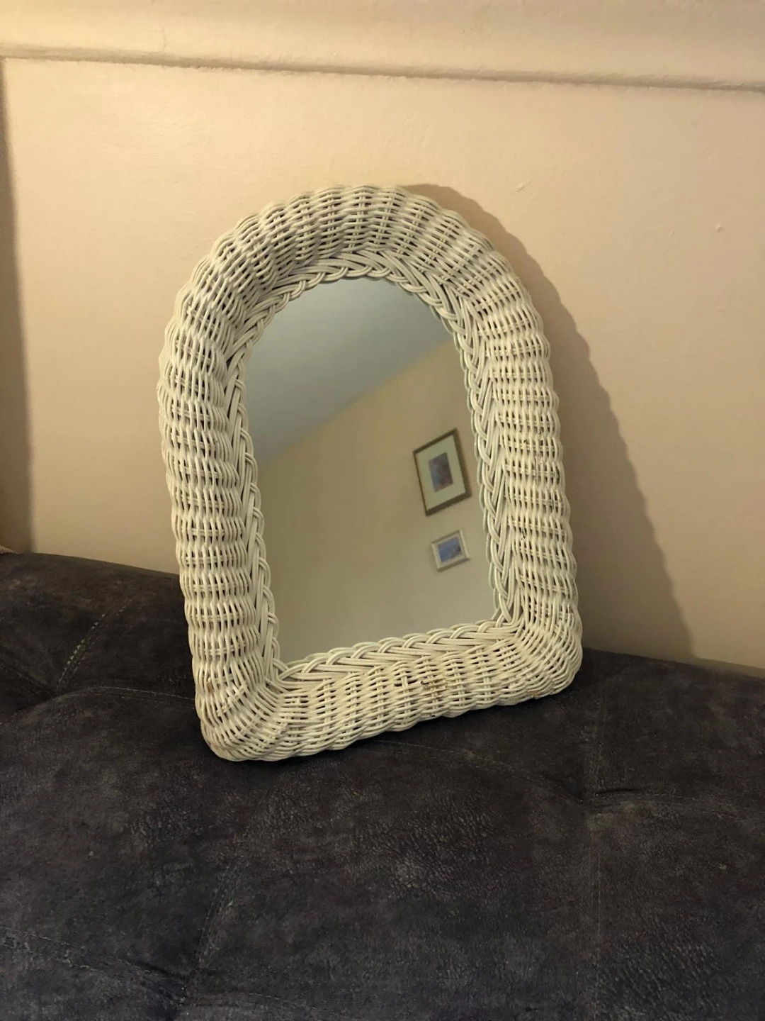 Small woven arch mirror