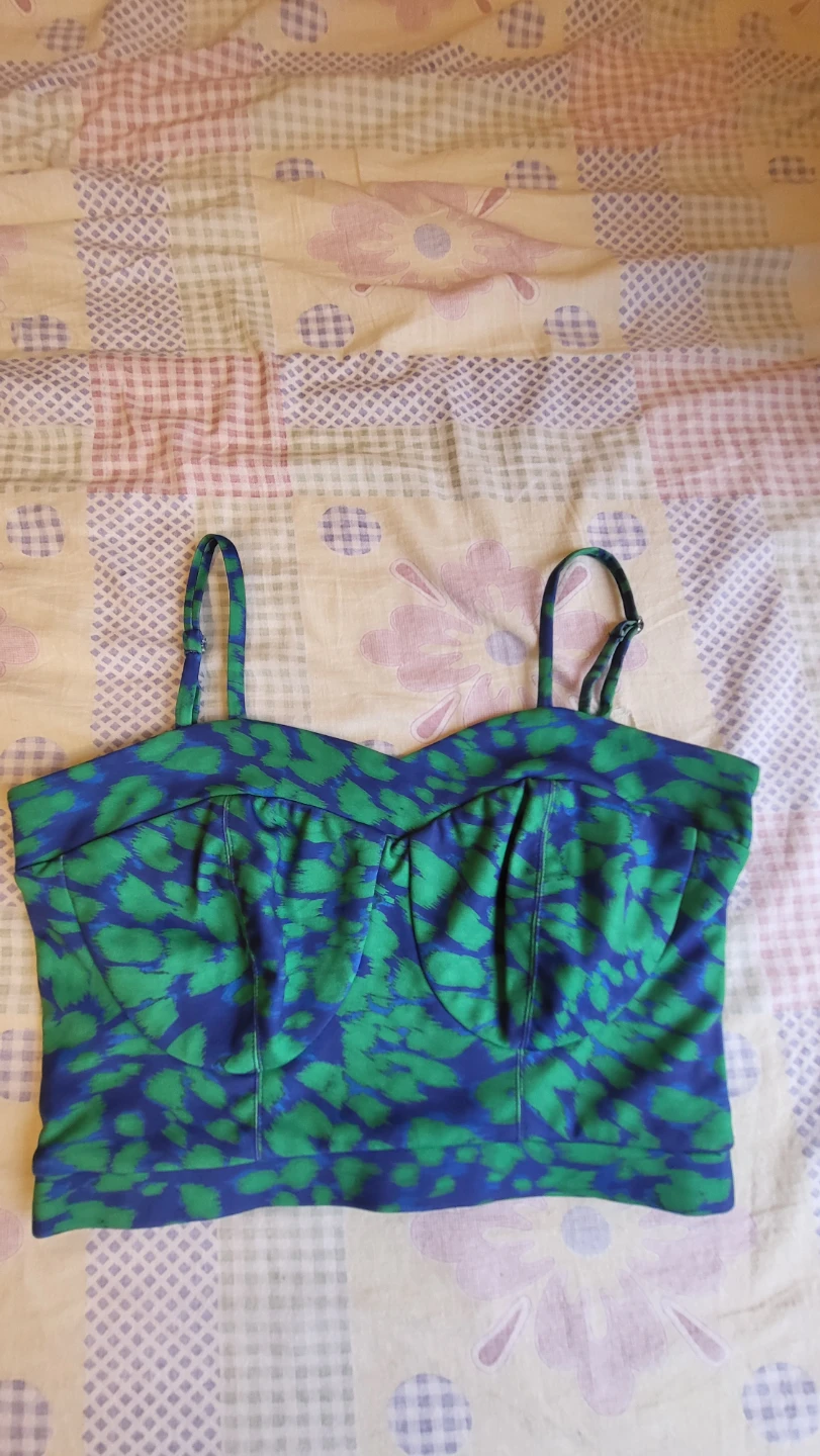 Vero Moda Blue and Green Print Camisole Top