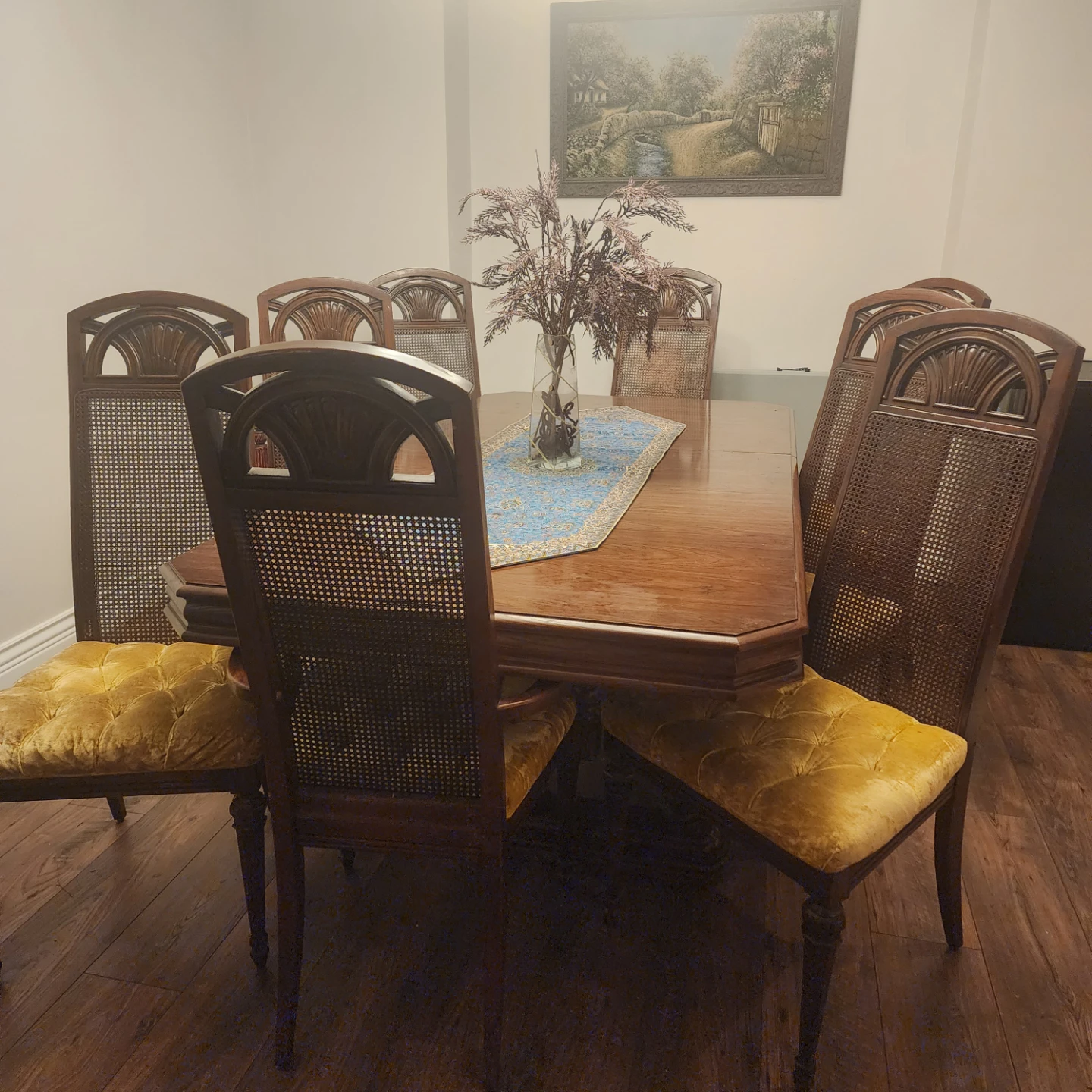 Wooden Dining Table with 8 Chairs