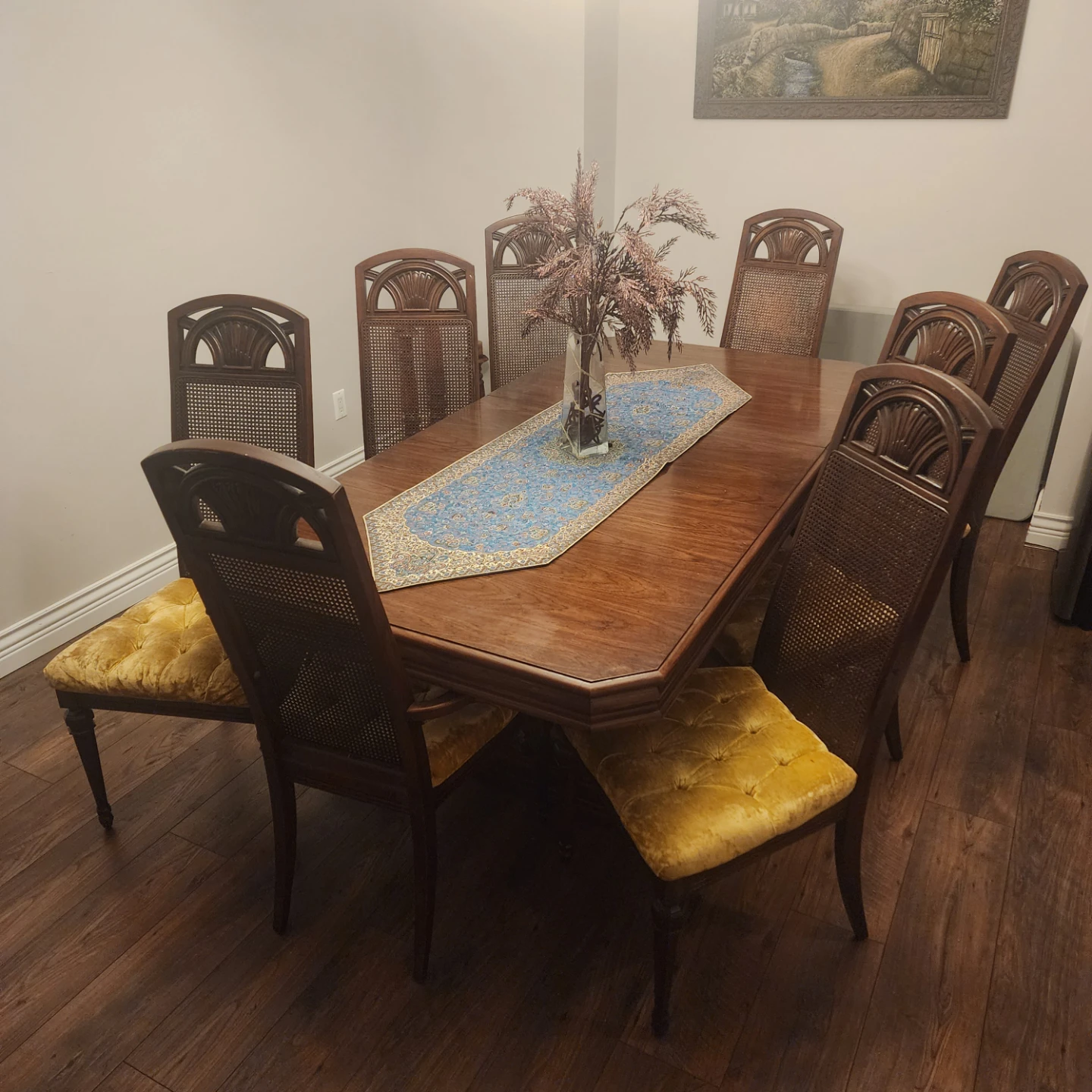 Wooden Dining Table with 8 Chairs - photo 2