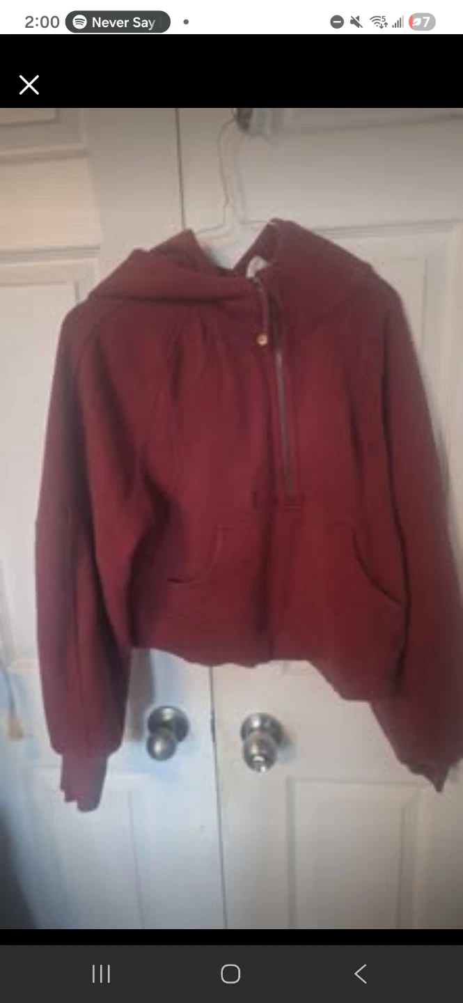 Lululemon Half Zip Hoodie Burgundy - photo 4