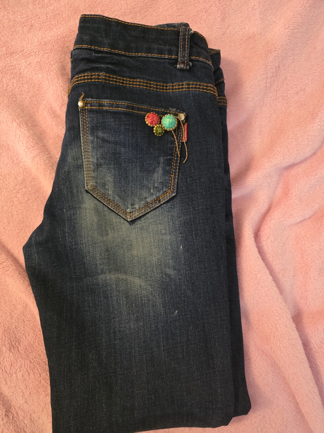 Blue Denim Jeans with Embellishment - photo 2