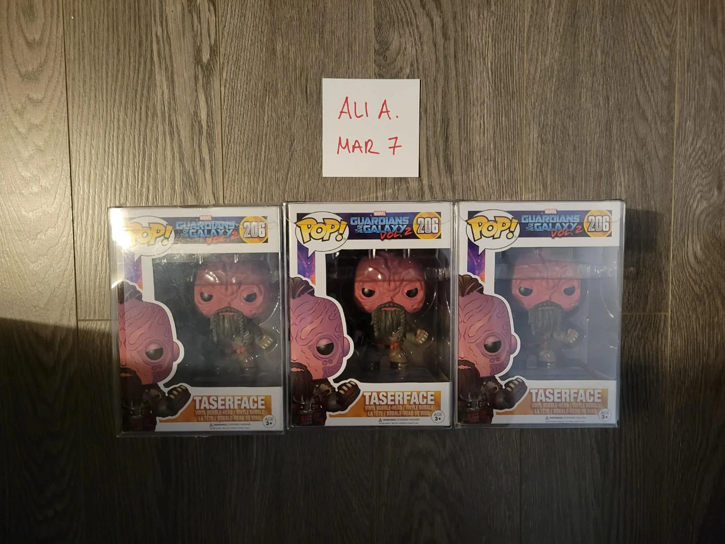 3x Funko Pop! Marvel Guardians of the Galaxy Tasérface #206