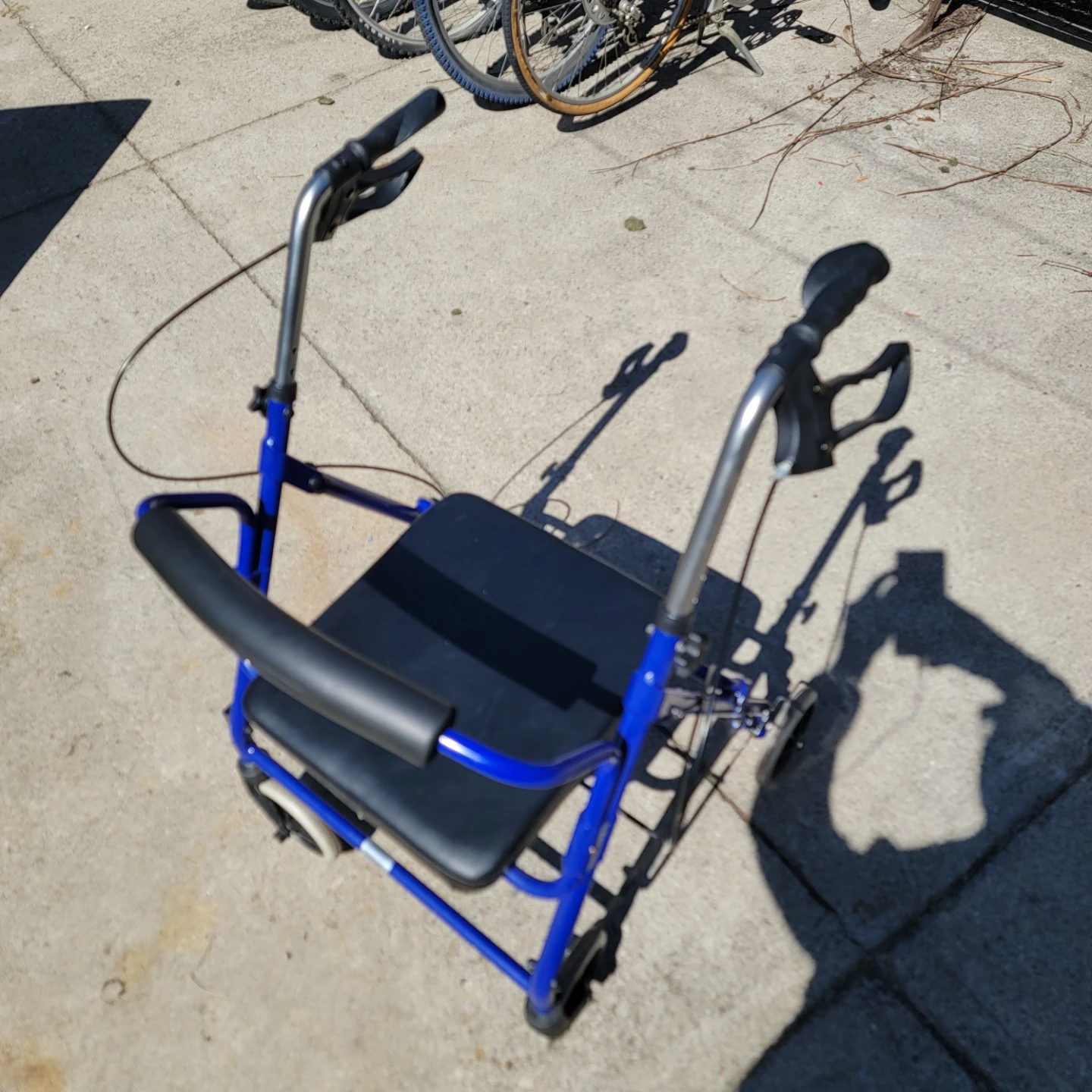 Pueple Blue DMI Walker with Brakes Foldable 300lbs limit - photo 3