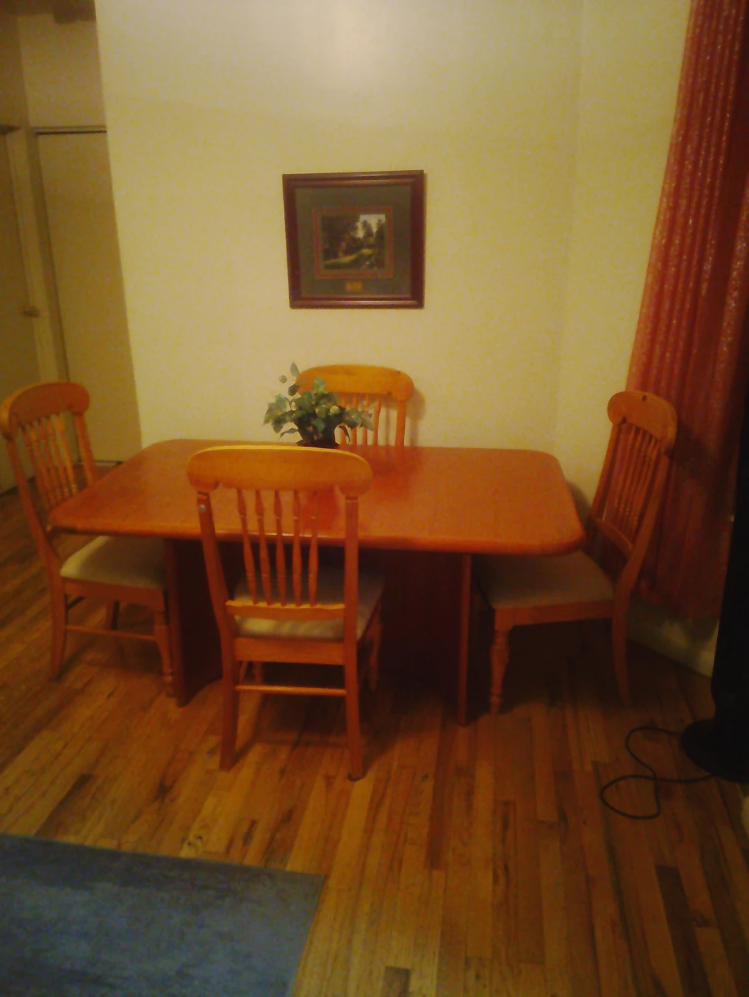 Wooden Dining Table with Four Chairs