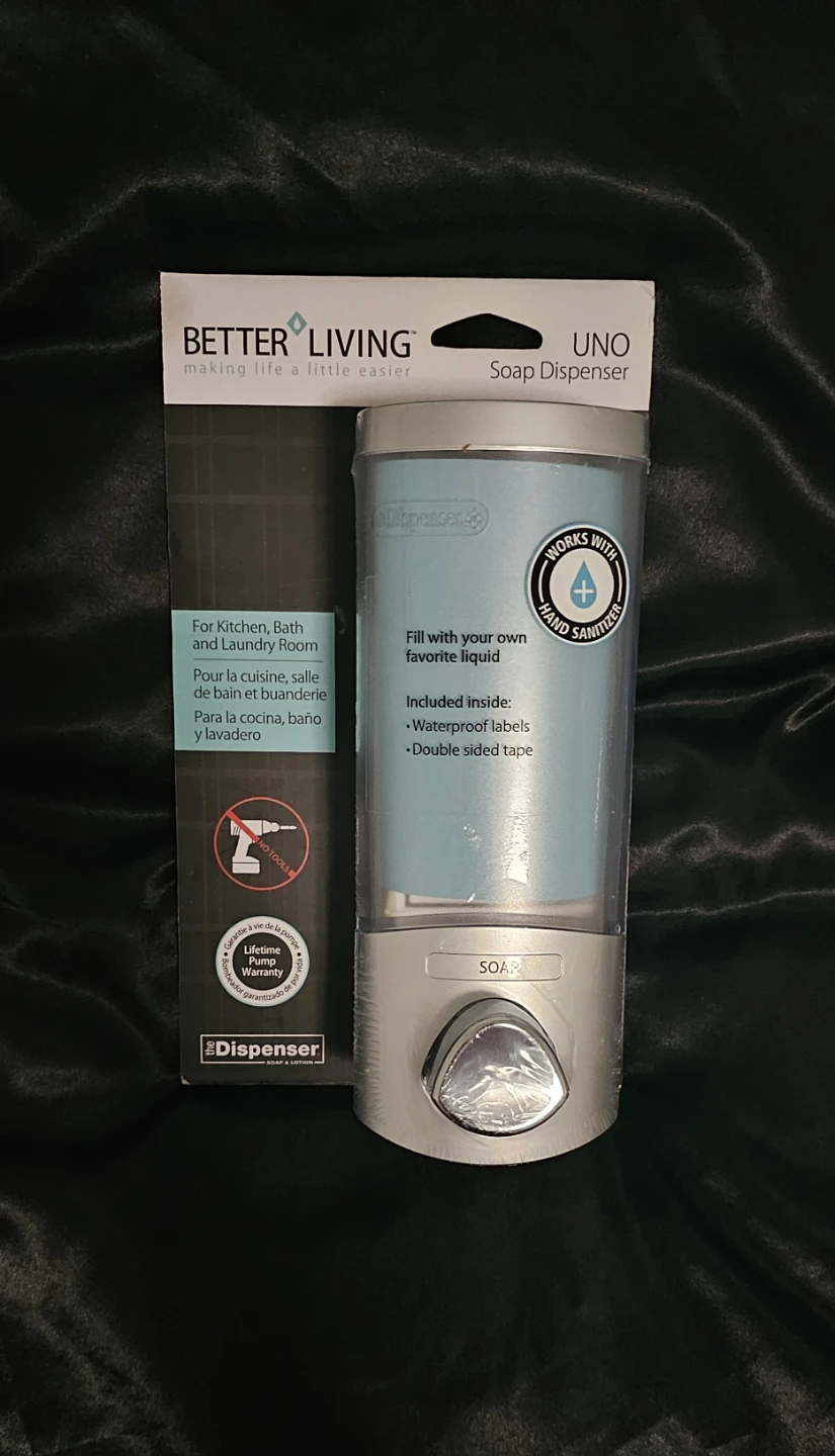 2 Better Living UNO Soap Dispenser - Silver/Blue