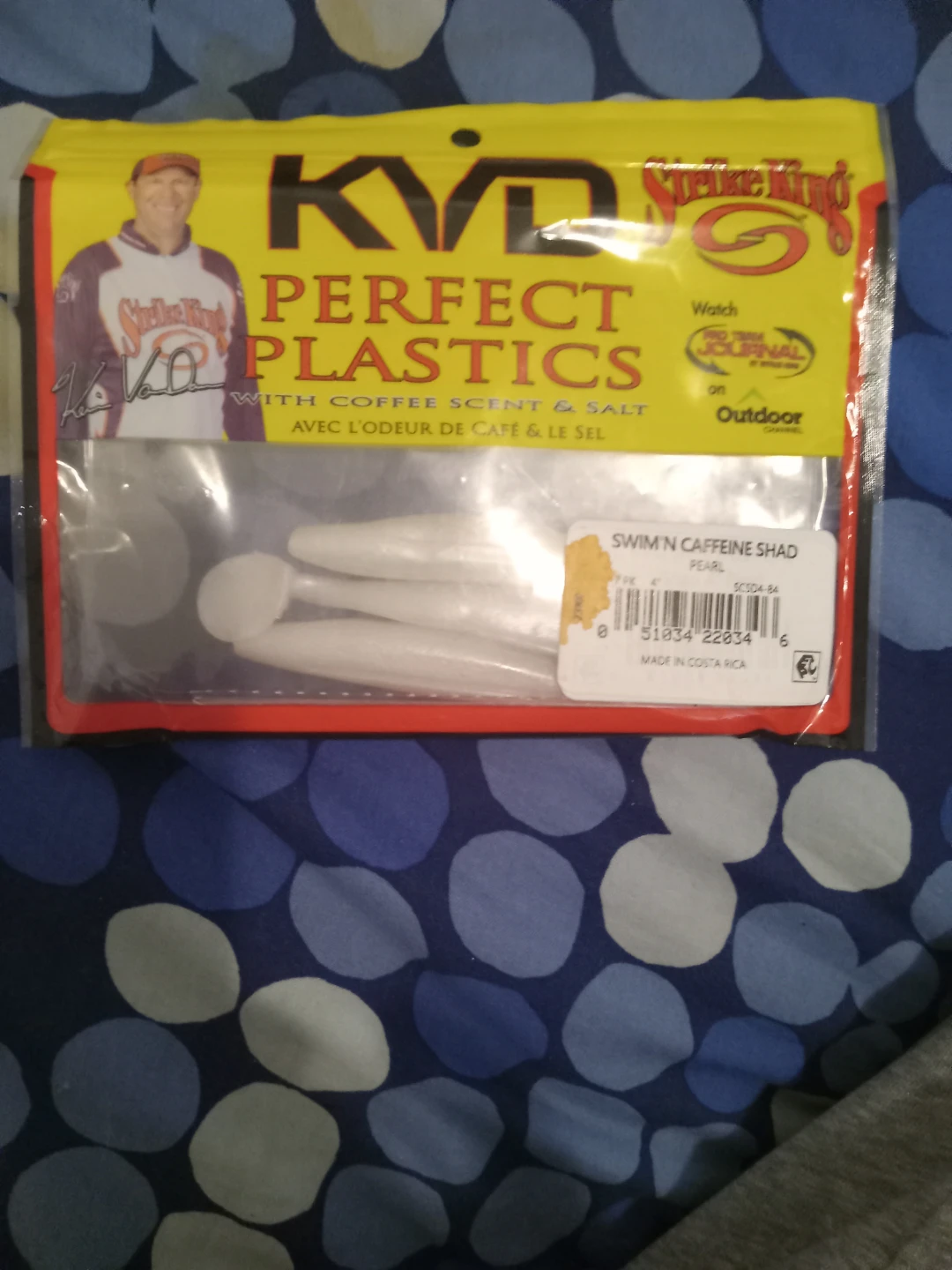 Strike King "Swim'n Caffeine Shad" Pearl Perfect Plastics