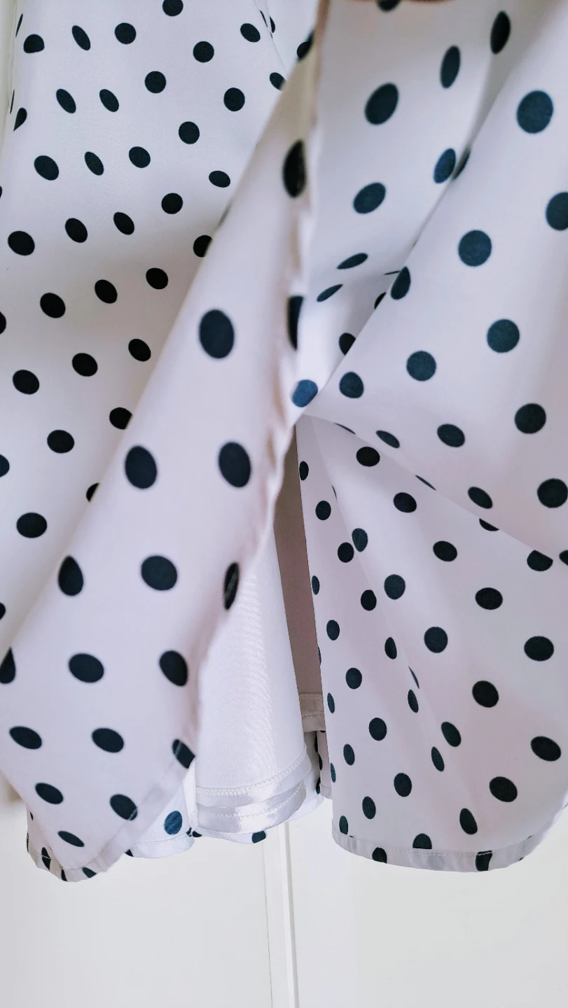 Elegant Navy and White Polka Dot Dress for girl - photo 2