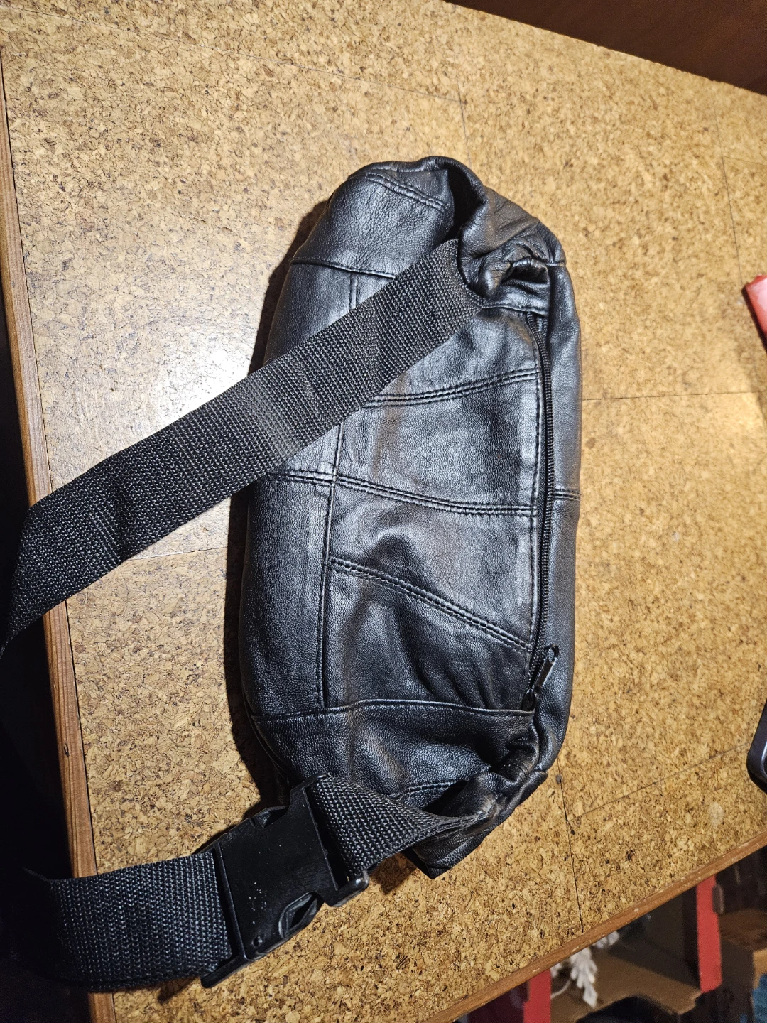 Black Leather Fanny Pack / Sling Bag - photo 3