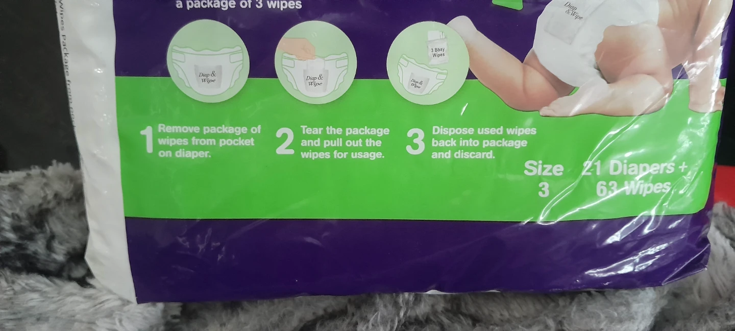 Diap & Wipe Size 3 Diapers and Wipes Combo Pack - photo 2