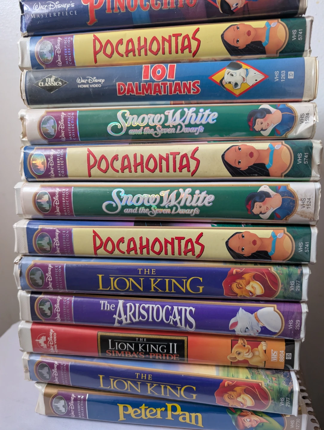 Walt Disney Masterpiece Collection VHS Movies