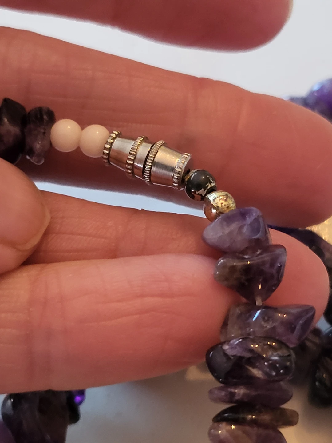 Vintage Amethyst Chip Bead Necklace - photo 5