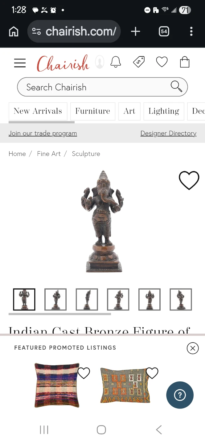 🌱Antique Indian Bronze Ganesha Figure - photo 2