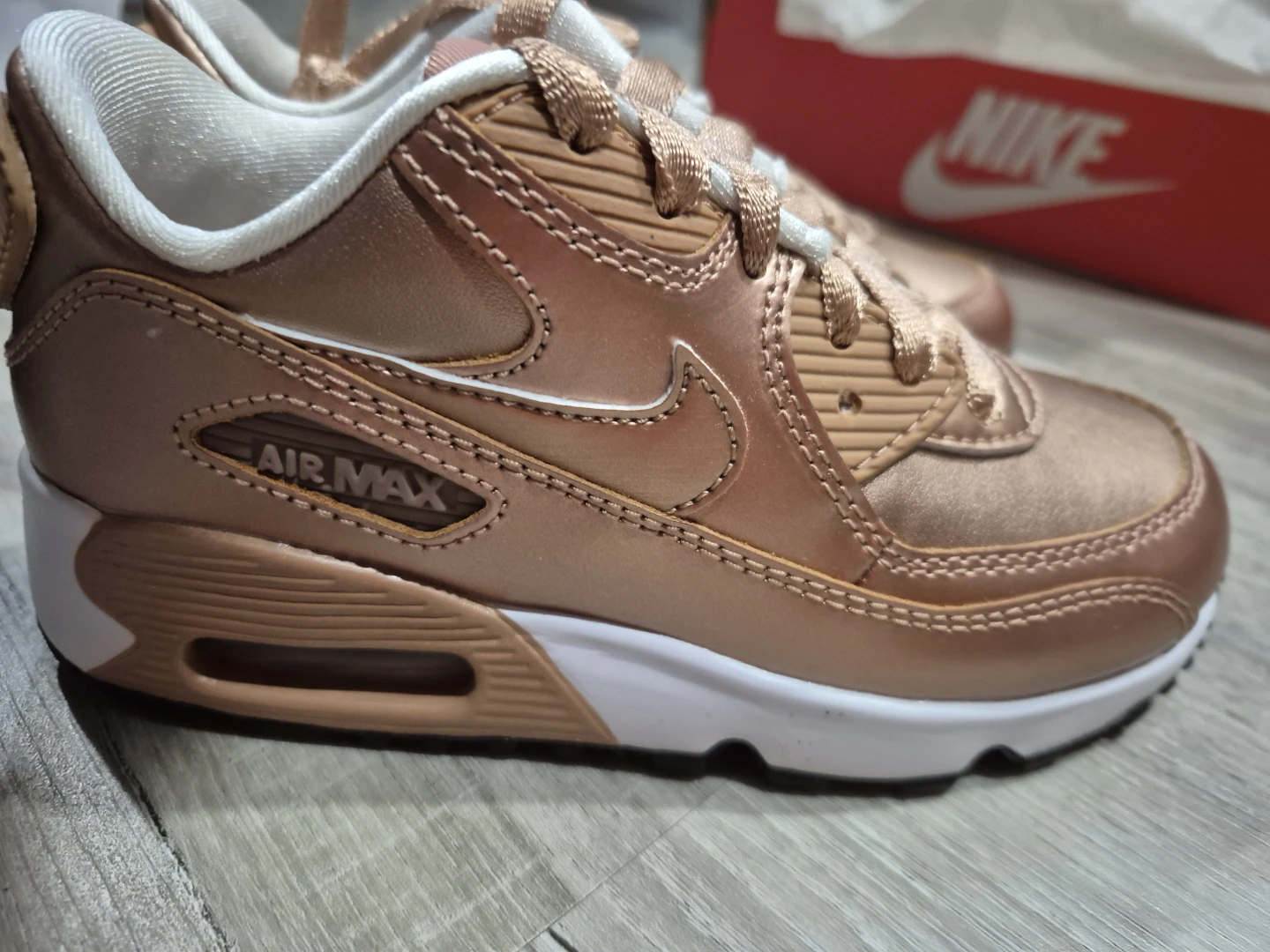 [NEW] Nike Air Max 90 SE LTR (PS) Rose Bronze Shoes - Size 12C - photo 3