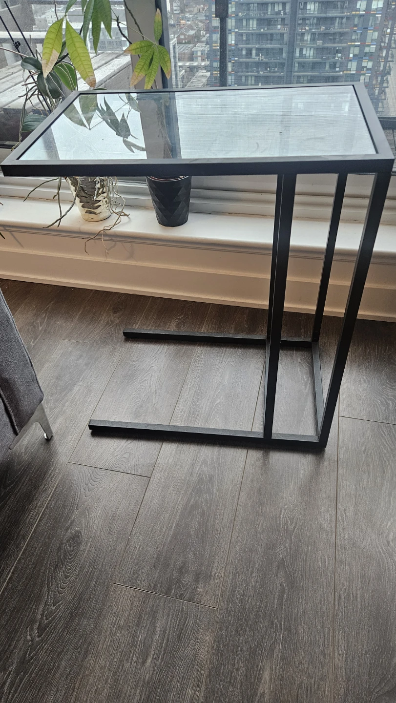 Black Metal and Glass C-Table