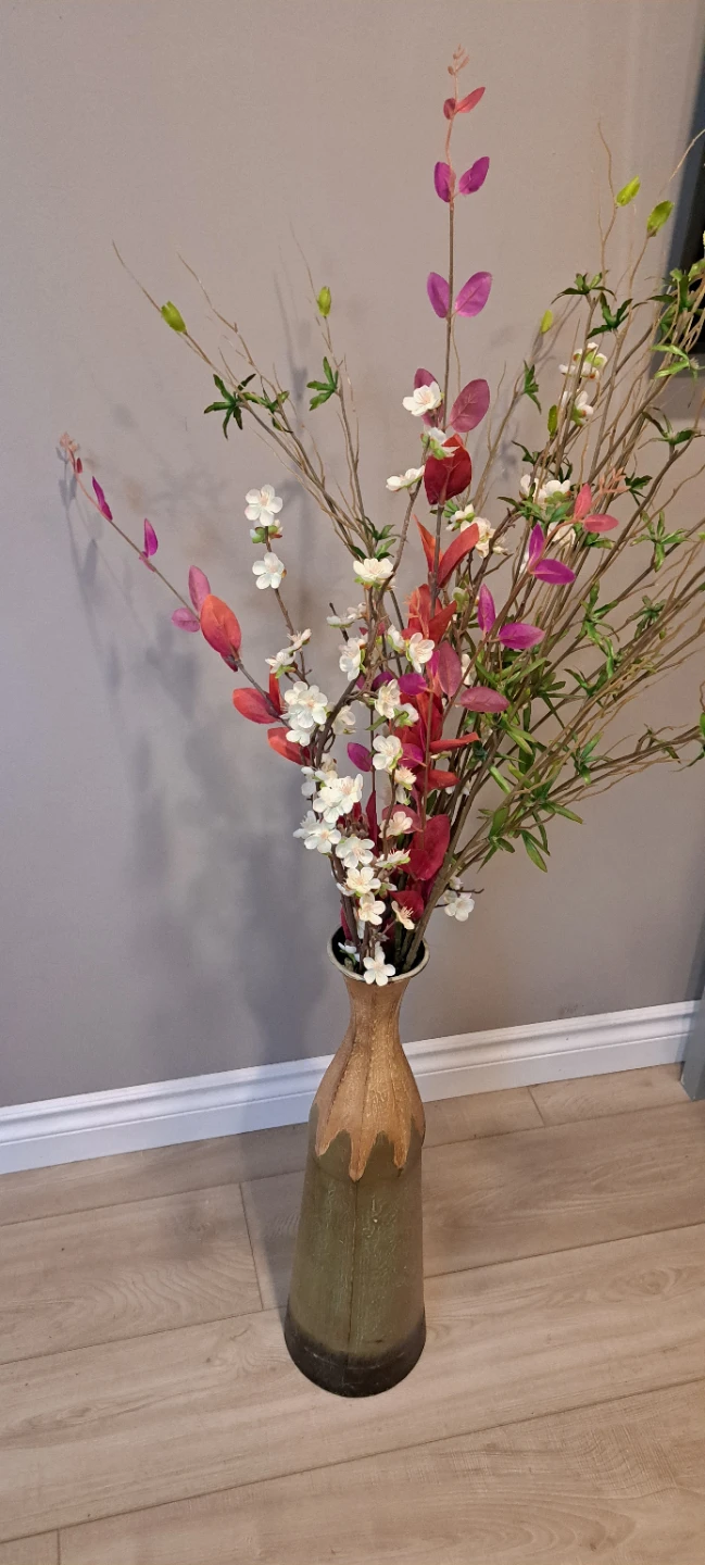 Decorative Vase with Faux Floral Arrangement