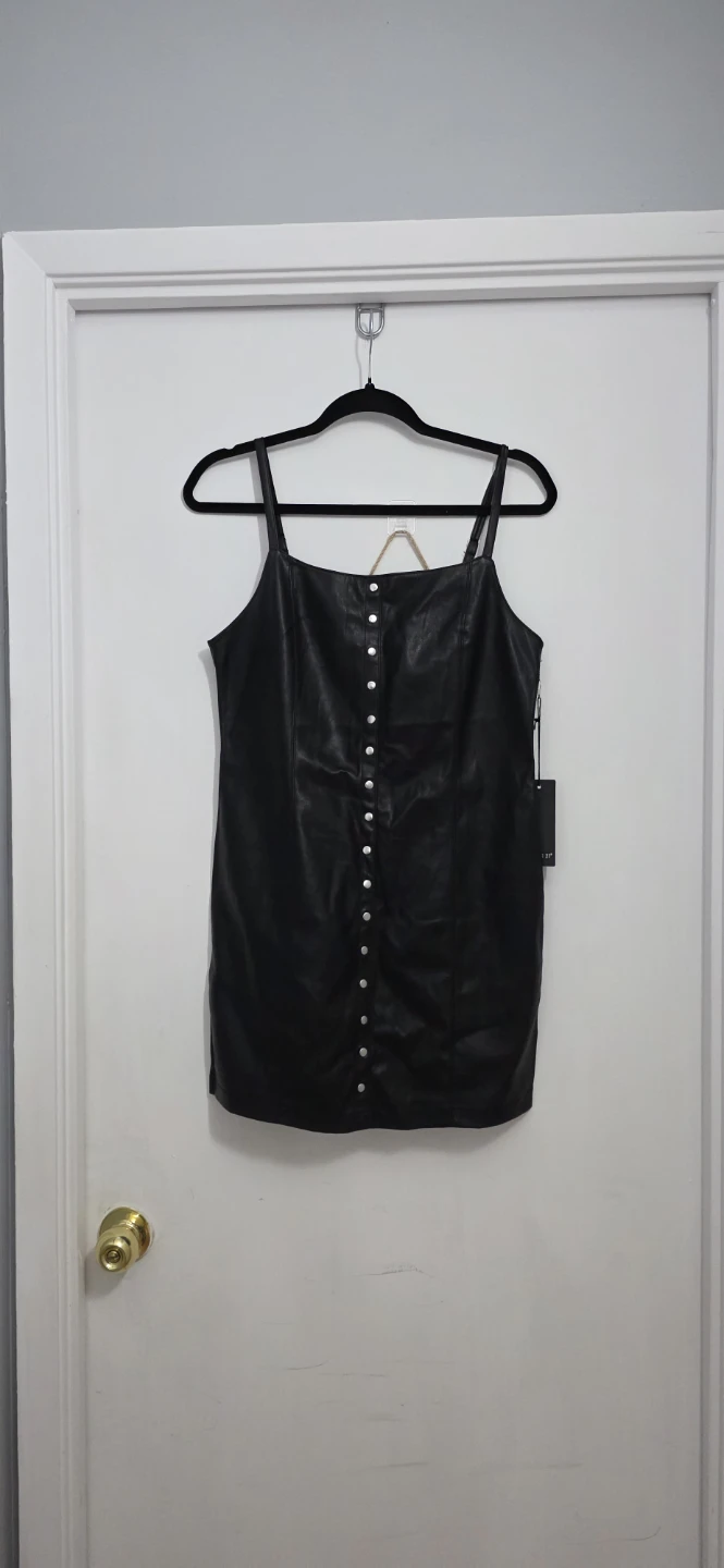 Black strapless lace-up mini dress - photo 3