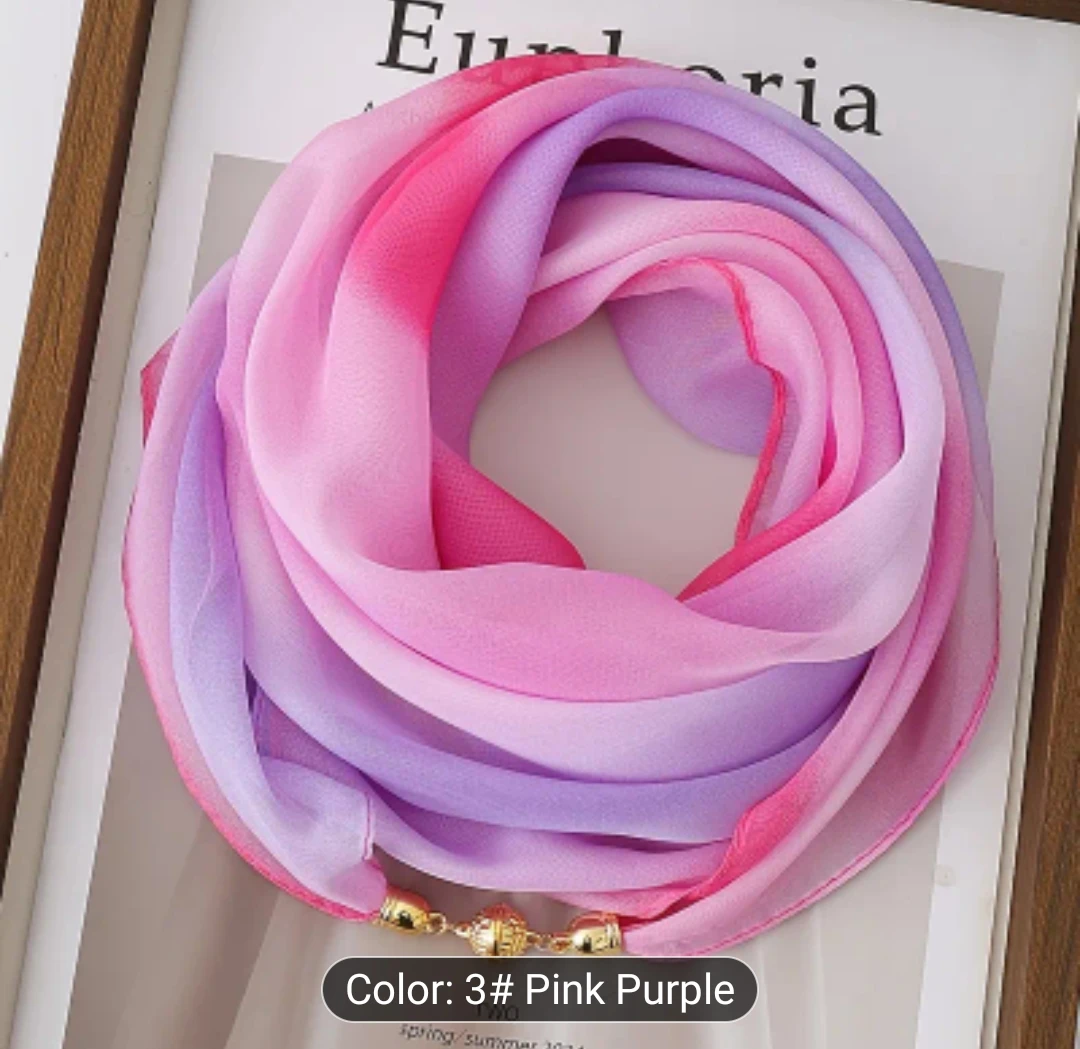 Lightweight Rainbow Gradient Magnetic Snap Scarf