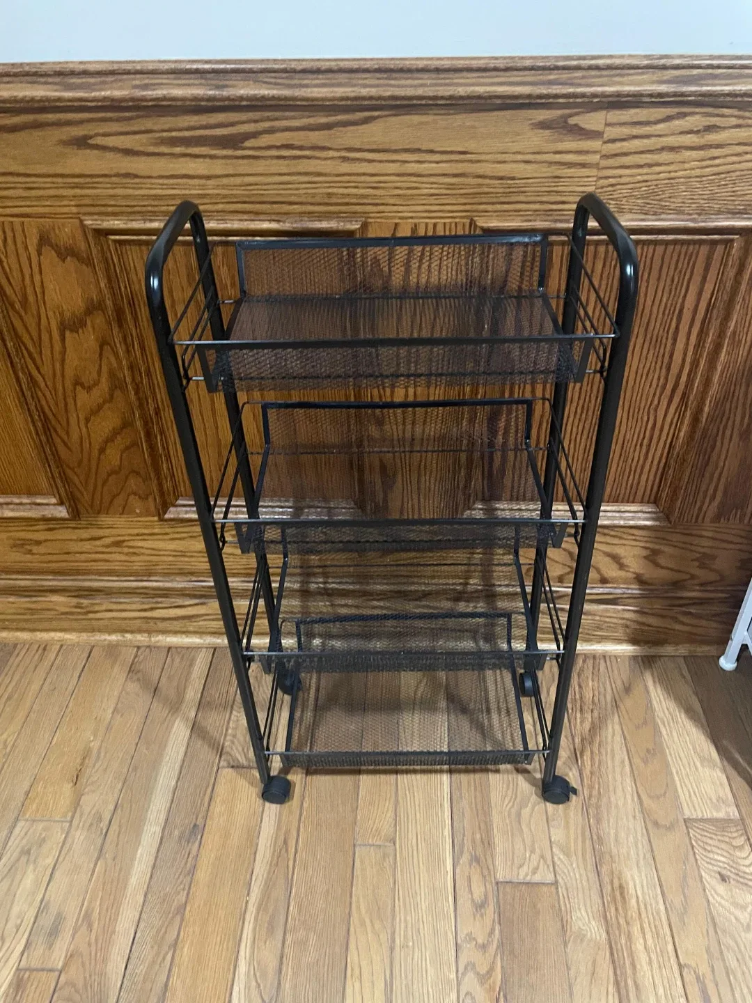 Black 3-Tier Rolling Storage Cart