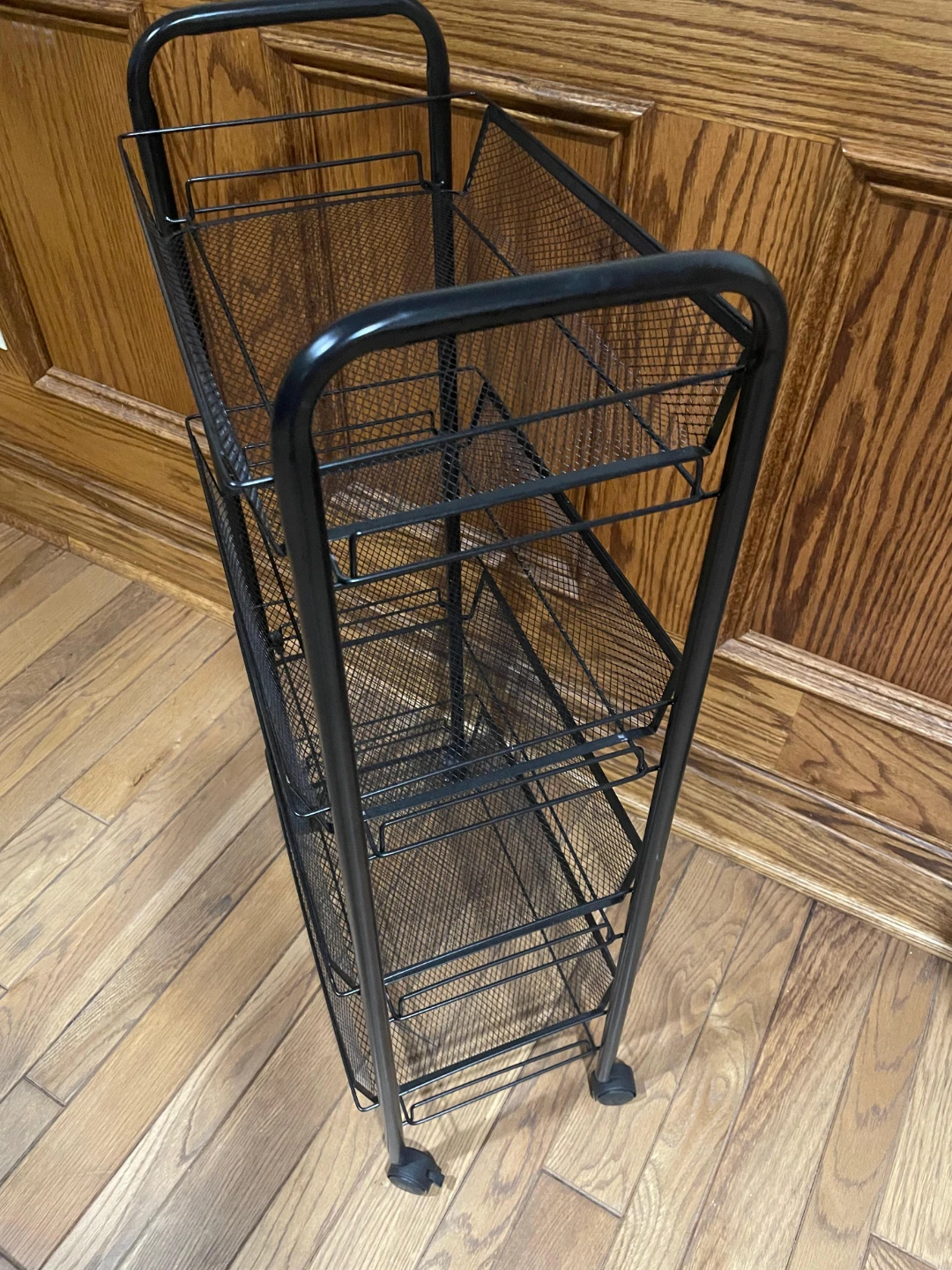 Black 3-Tier Rolling Storage Cart - photo 3
