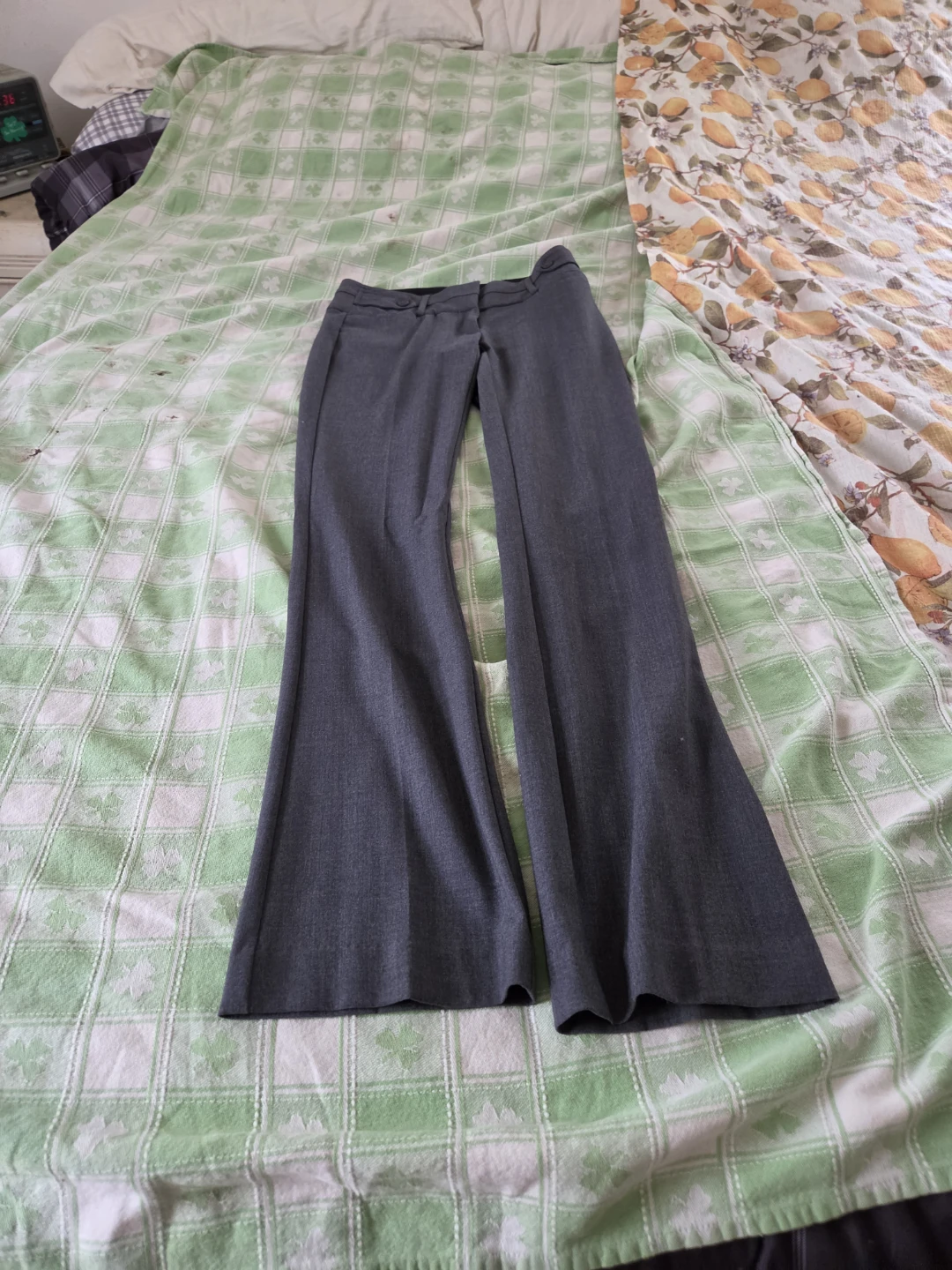 Women's Gray Flare Dress Pants