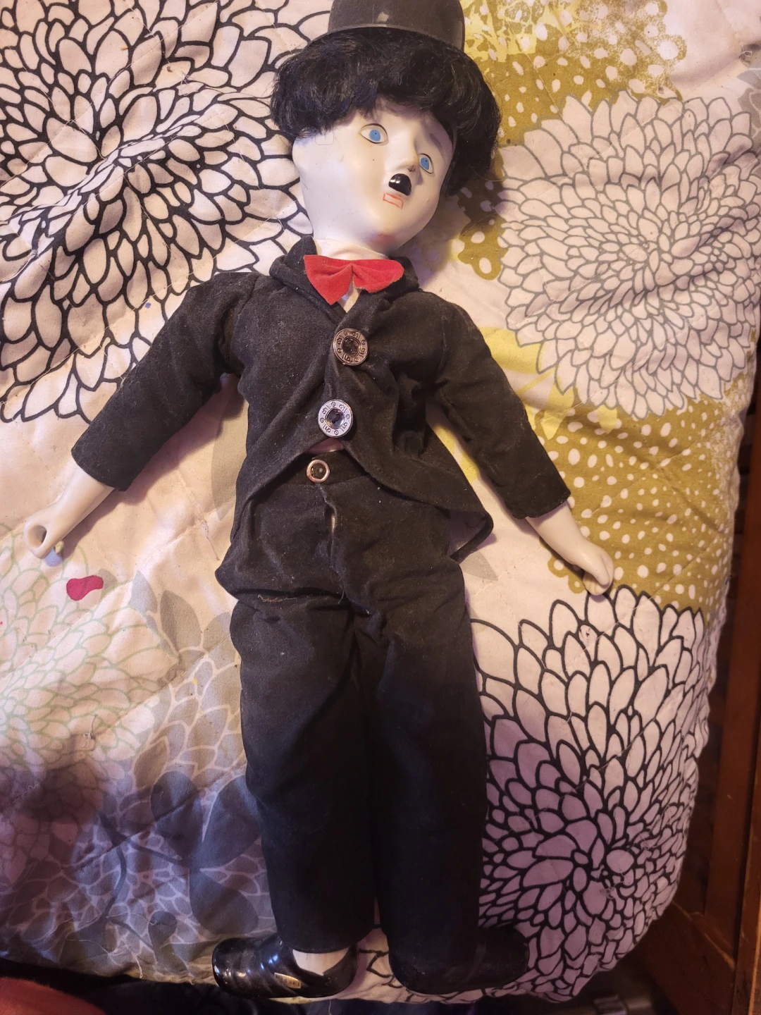 Vintage Character Doll in Black Suit and Red Bowtie - photo 2