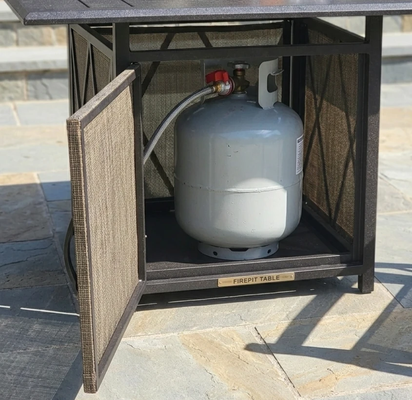 Square Outdoor Firepit Table with Propane Tank Storage - photo 3