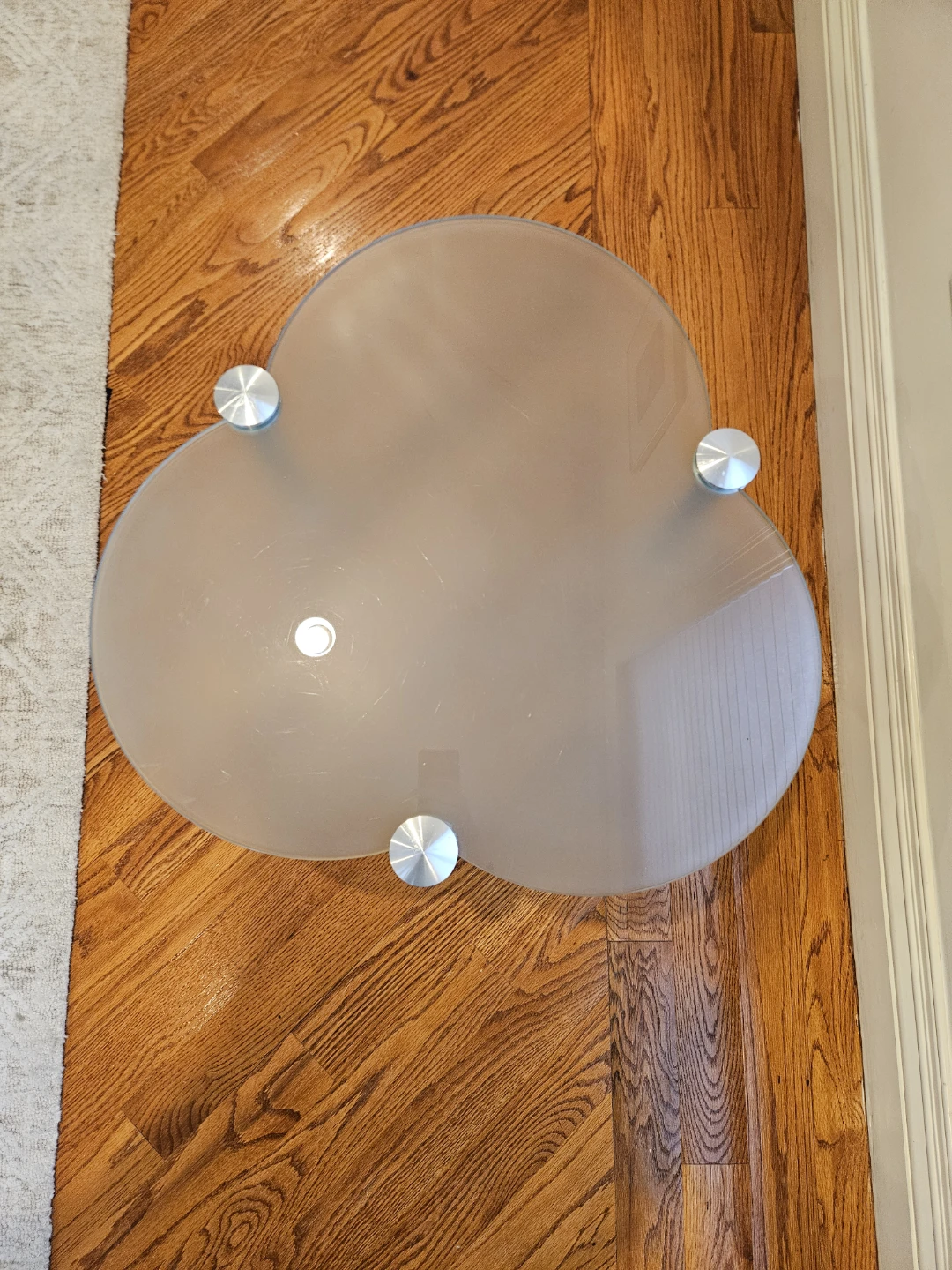 Italien Designer Glass and Metal Accent Table - photo 3