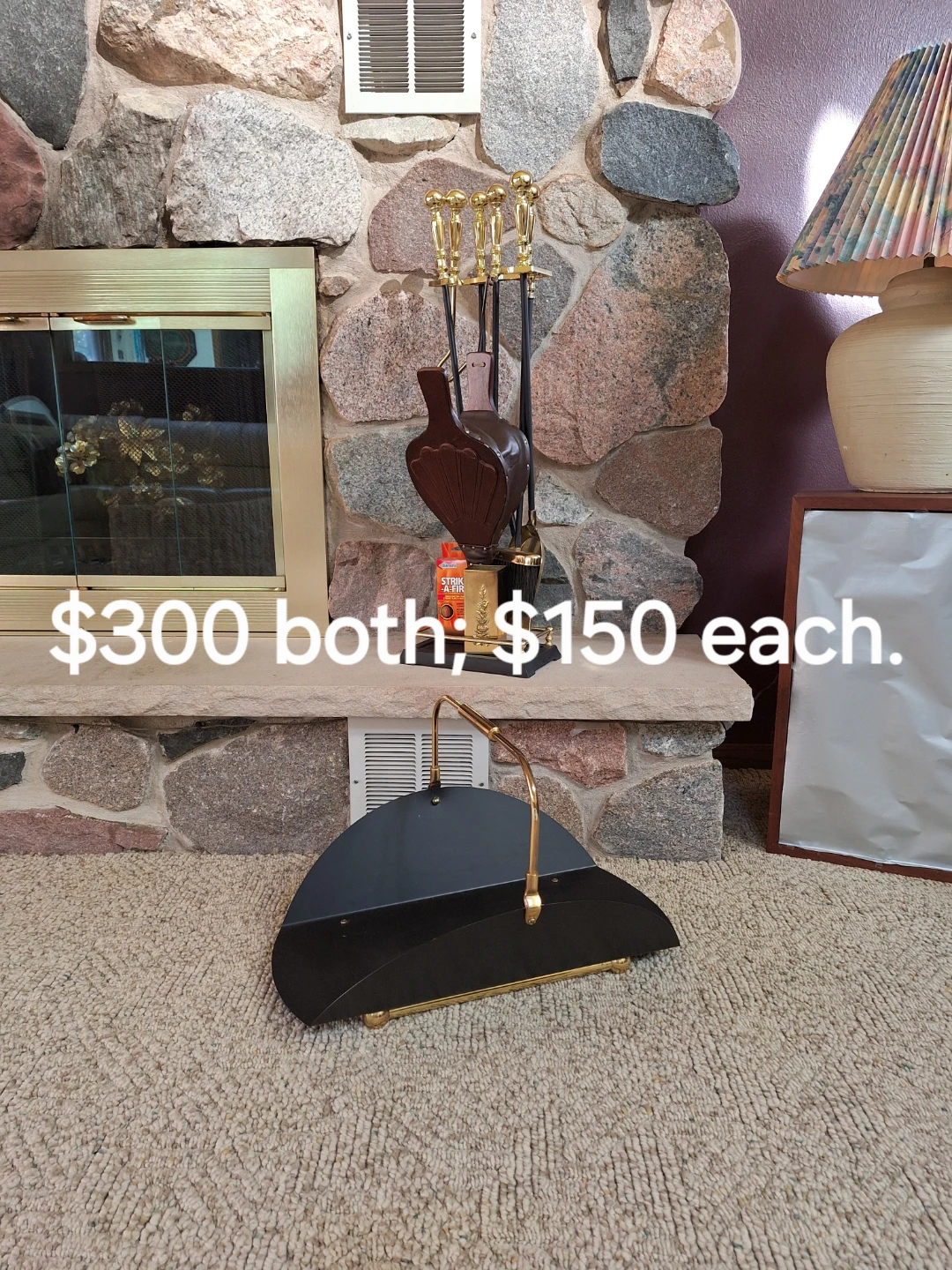 Fireplace Tool Set and Log Holder