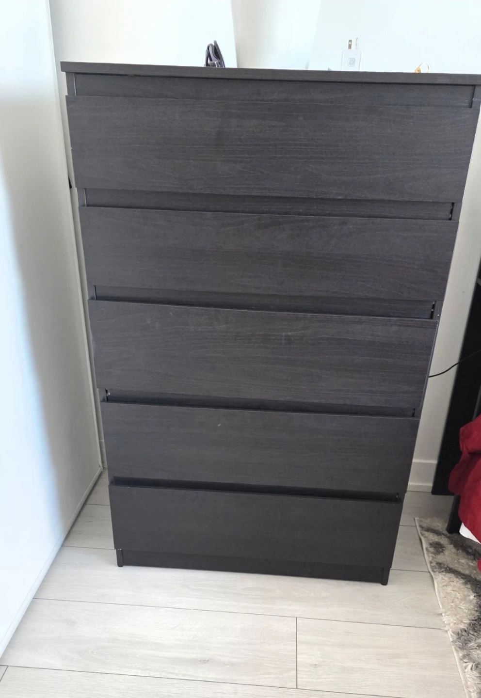 MOVING SALE - IKEA Dark Wood 5-Drawer Dresser