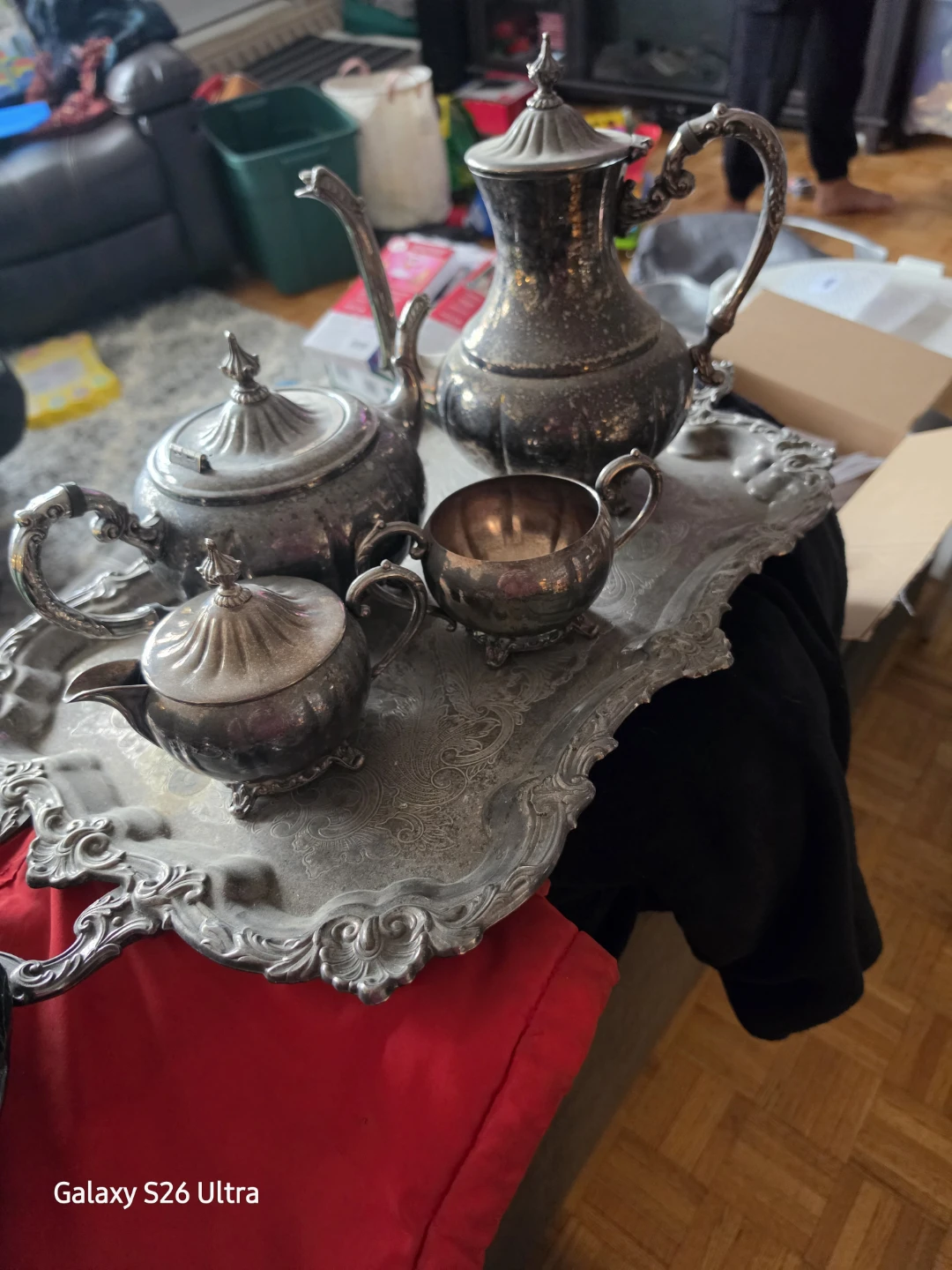 Vintage Silver Plated Tea Set and Goblets