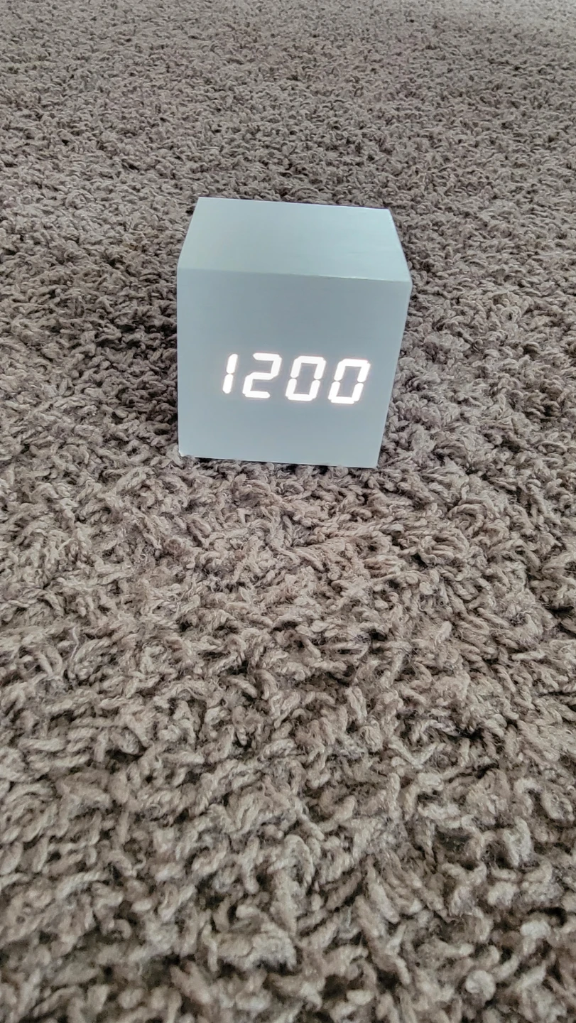 White Cube Digital Clock