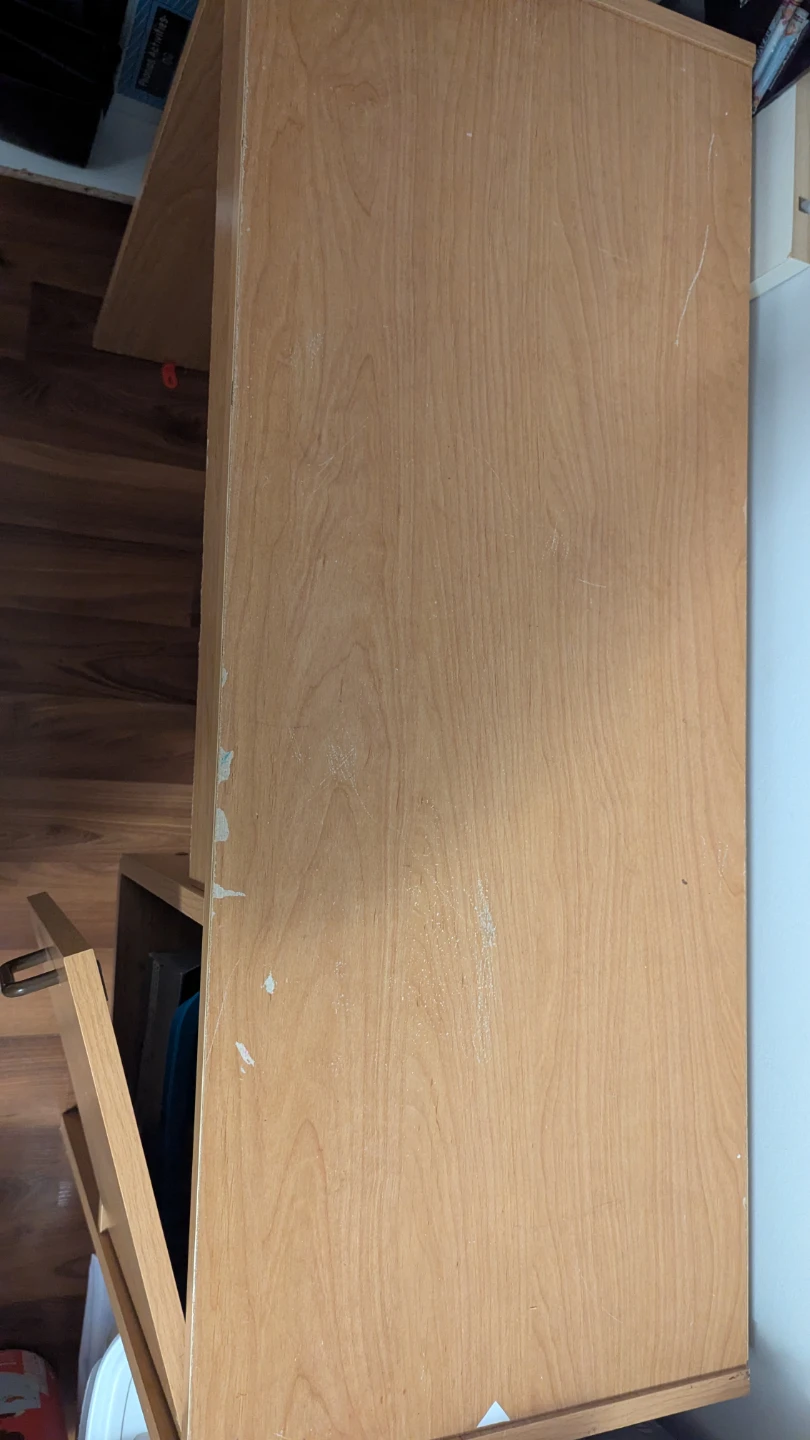 Light Wood Desk with Drawer and Cabinet - photo 2