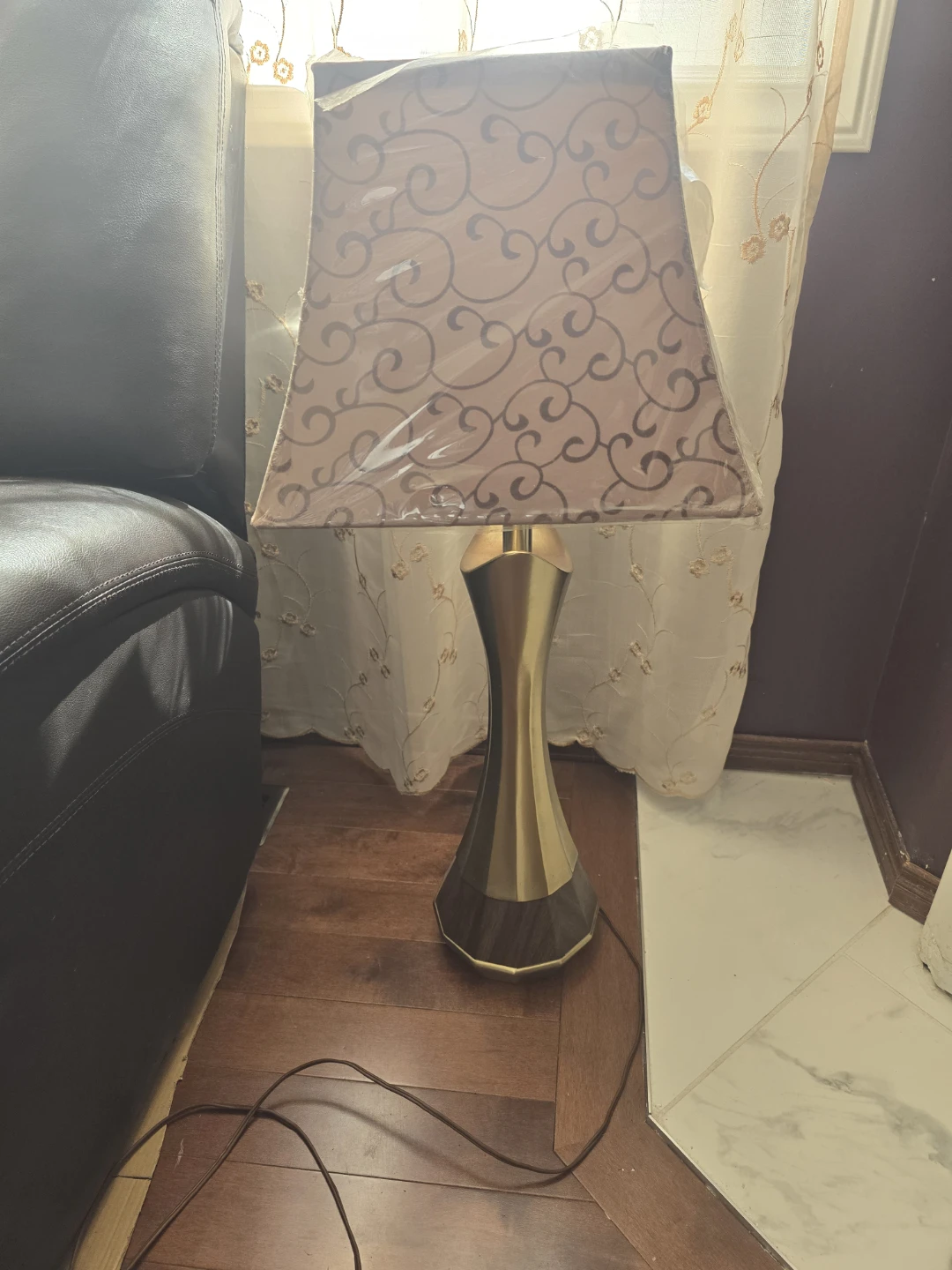 Table Lamp with Decorative Lampshade